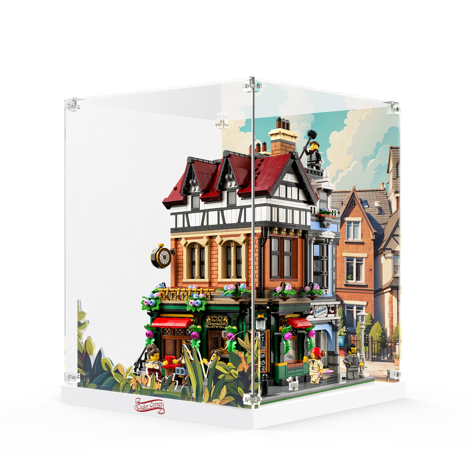 Acrylic Display Case for Lego 10350 Tudor Corner Building Set (Lego Set Not Included)