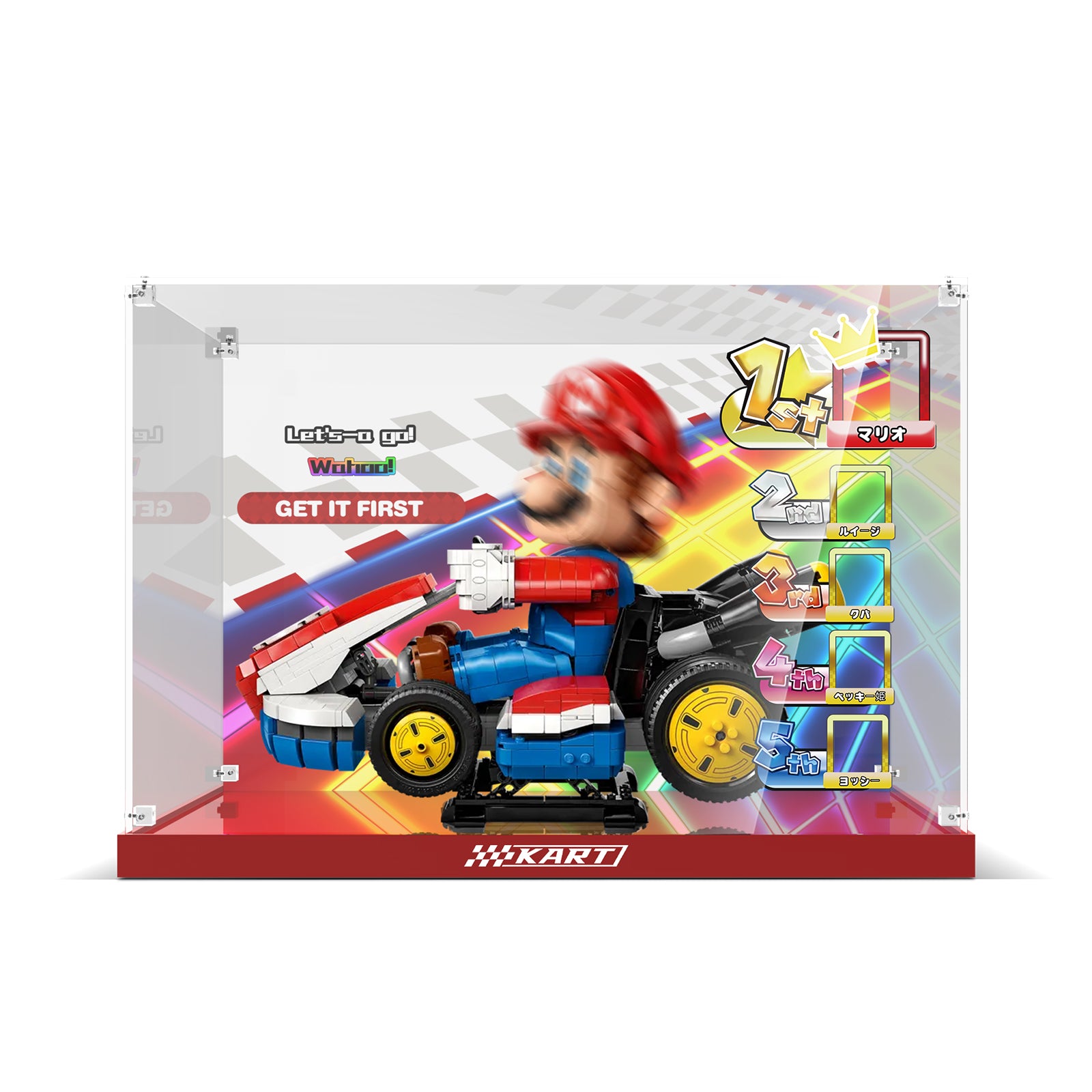Acrylic Display Case for Lego 72037 Mario Kart – Mario & Standard Kart (Lego Set NOT Include)