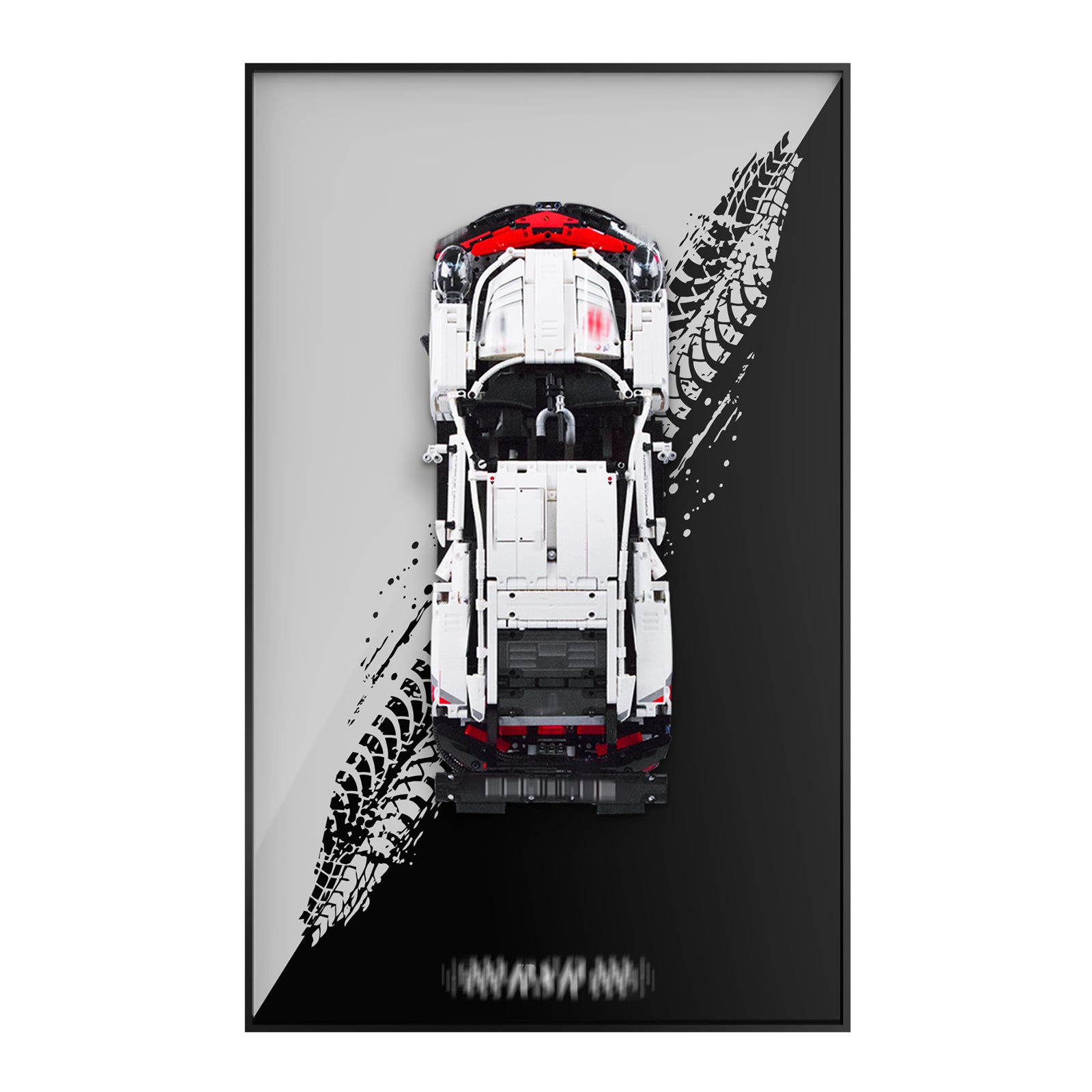 Display Wall Mount for Lego 42096 Technic Porsche 911 RSR Race Car (Lego set Not Included)