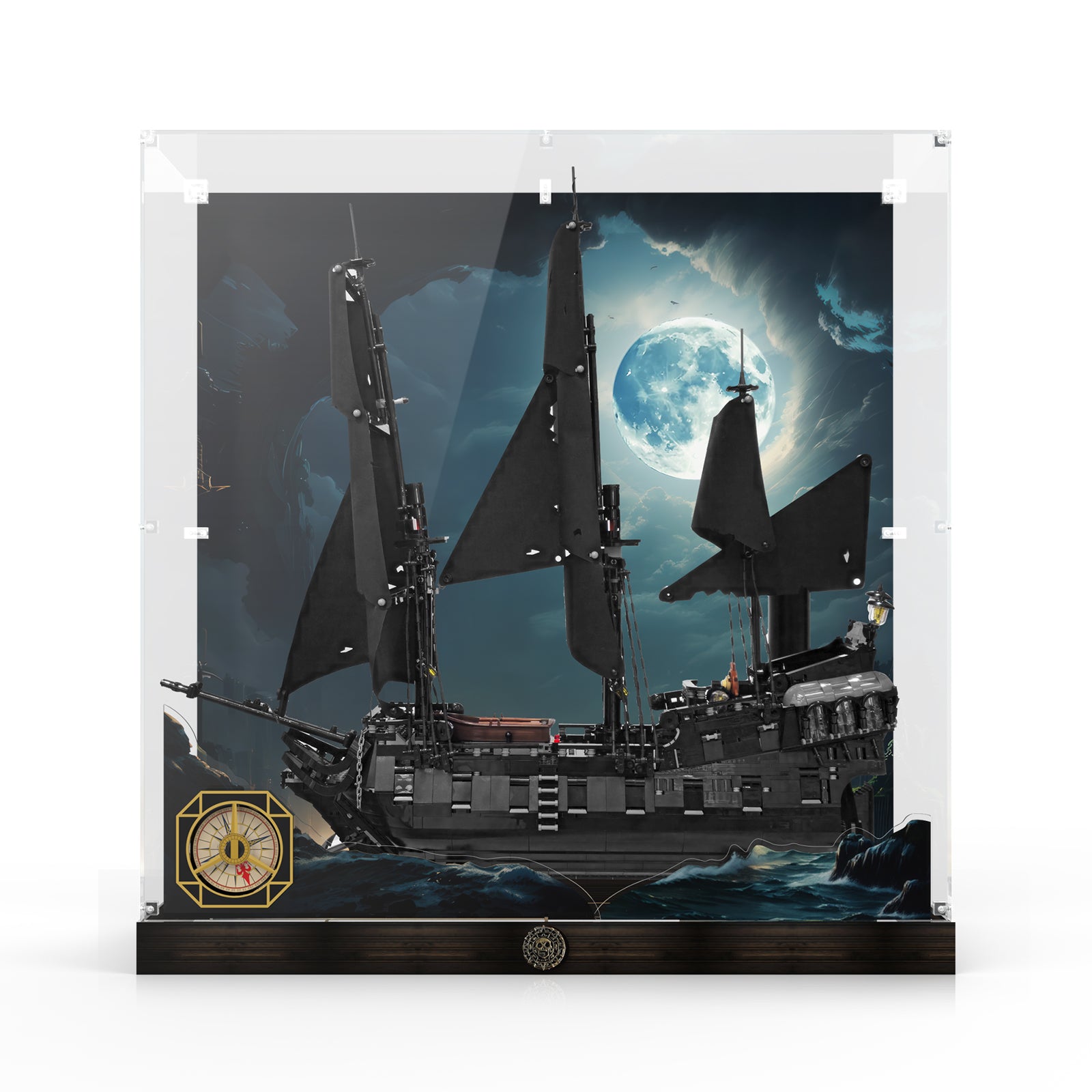 LED Light Acrylic Display Case for LEGO® Icons 10365 Captain Jack Sparrow's Pirate Ship (LEGO® Set Not Included)
