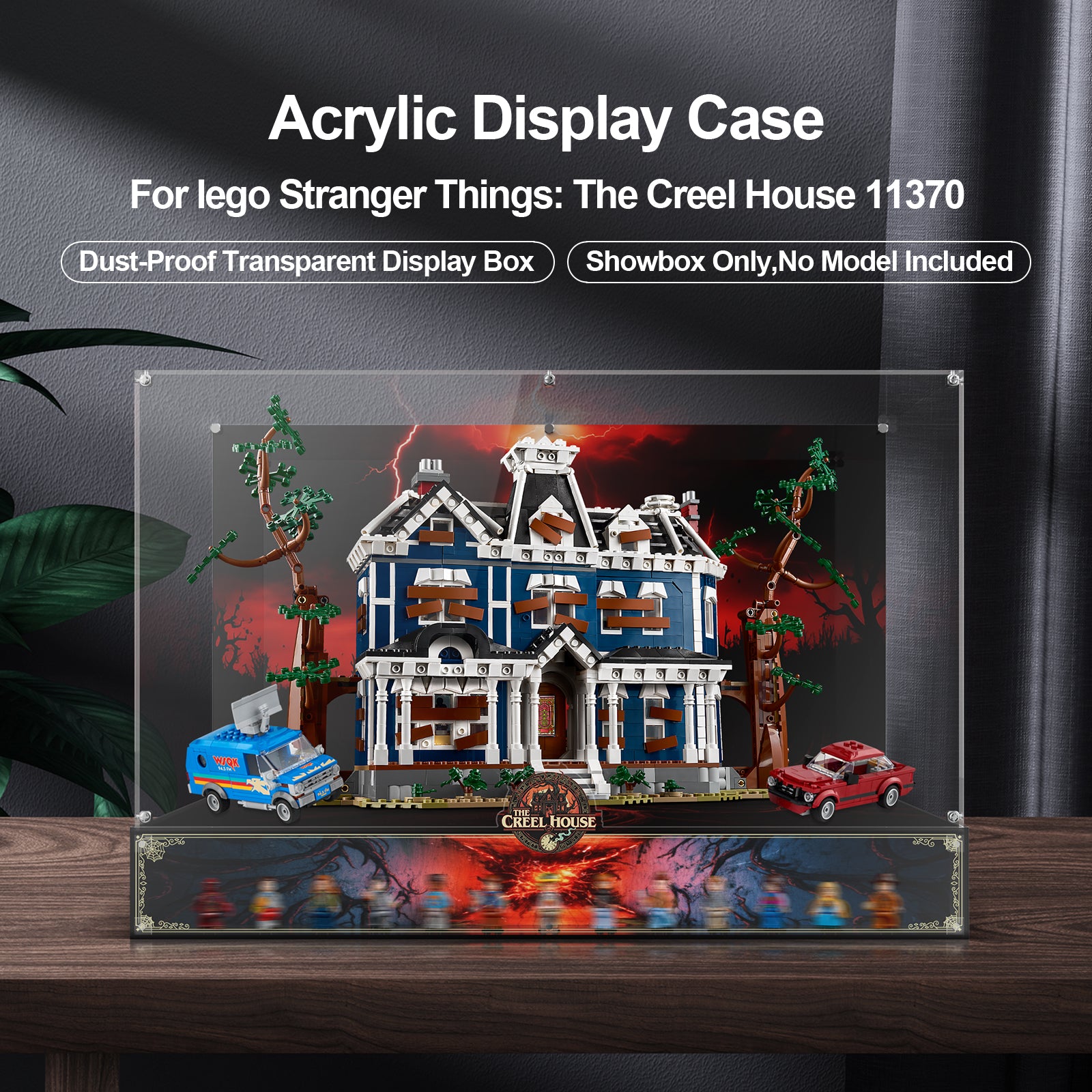 LED Light Acrylic Display Case for LEGO® Icons 11370 Stranger Things™: The Creel House (LEGO® Set Not Included).