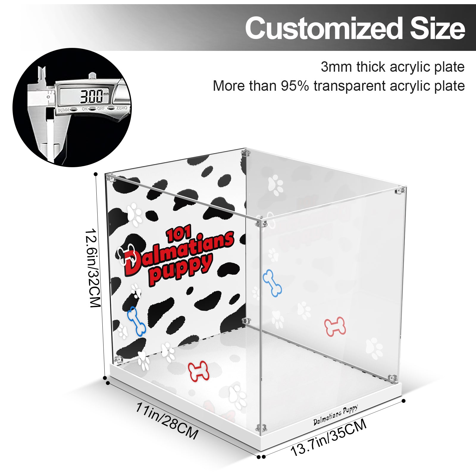 Acrylic Display Case for Lego 43269 Disney 101 Dalmatians Puppy (Lego Set Not Included)