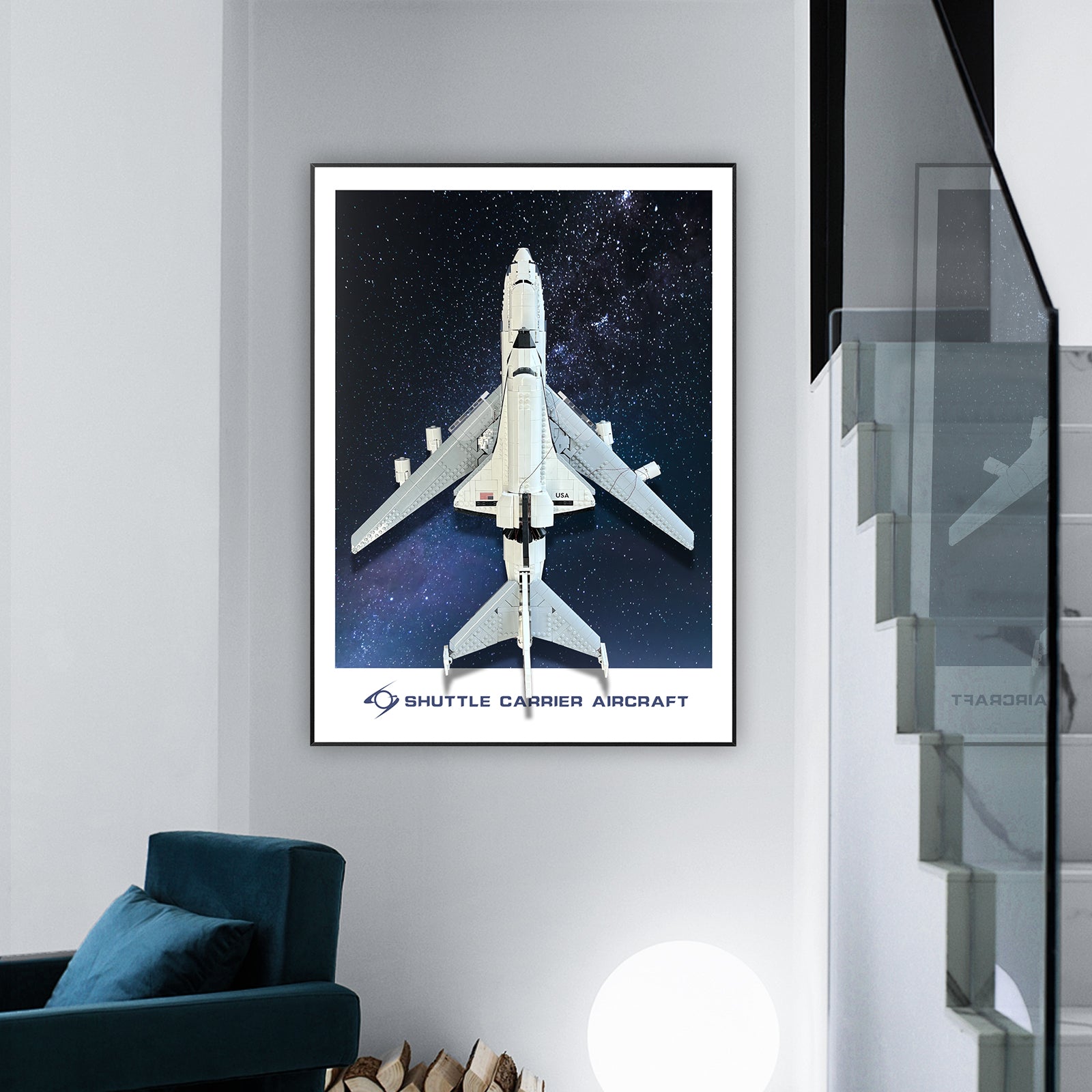 Display Wall Mount for Lego Icons 10360 Shuttle Carrier Aircraft (Lego Set NOT Include)