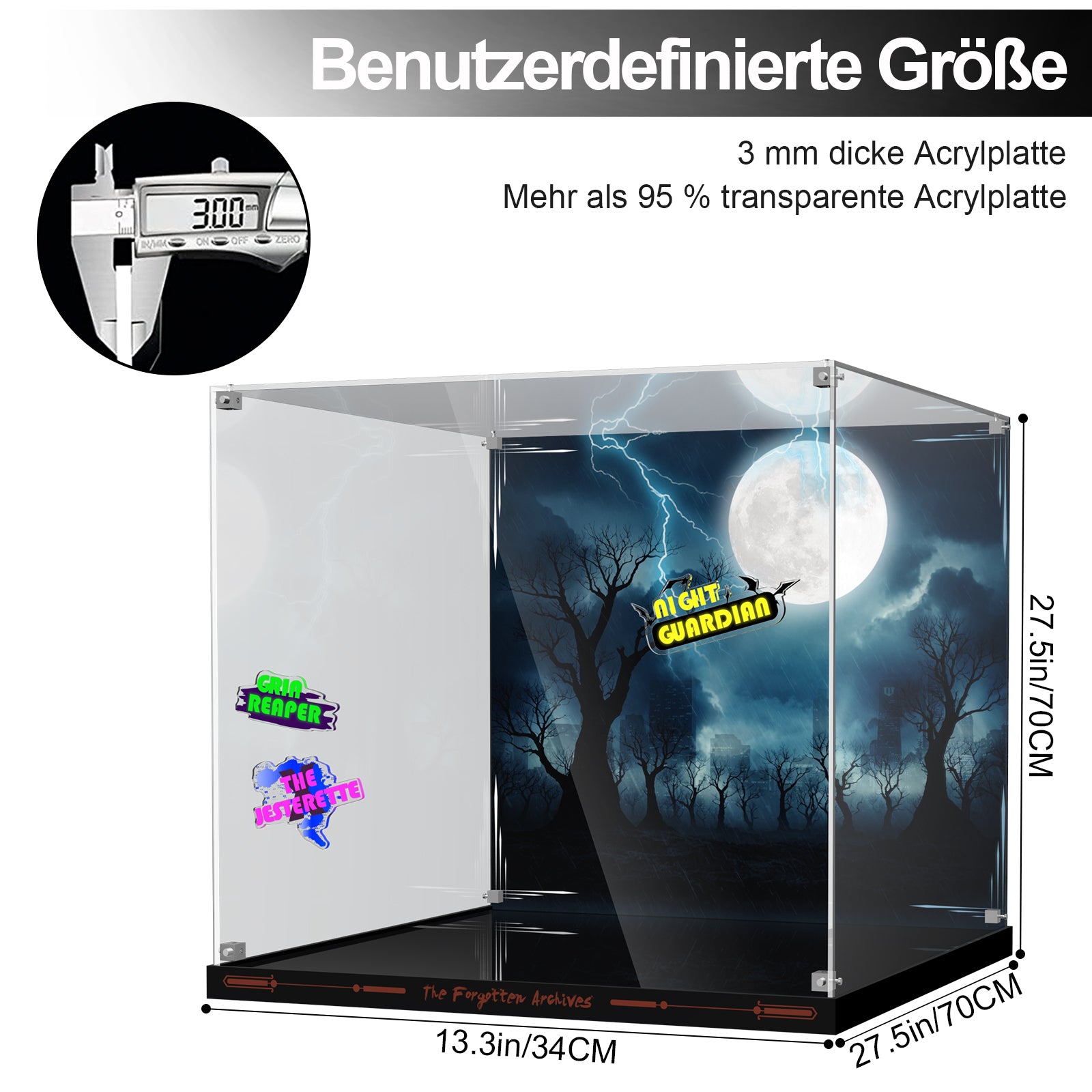 Acrylic Display Case for Lego Batman 76300 Arkham Asylum (Lego set Not included)
