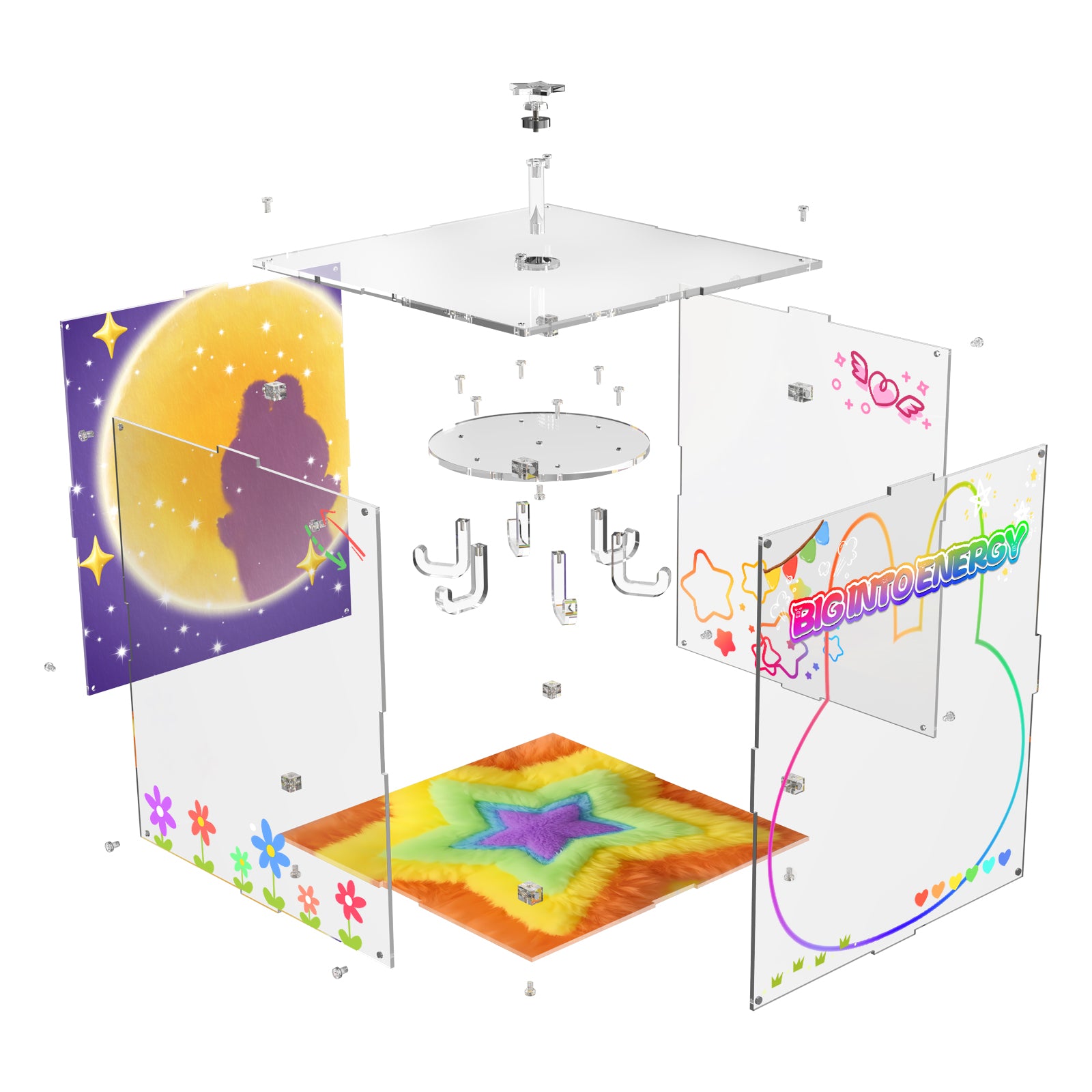 Acrylic Display Case for POP MART® Labubu Plush Doll (Model Not Included)