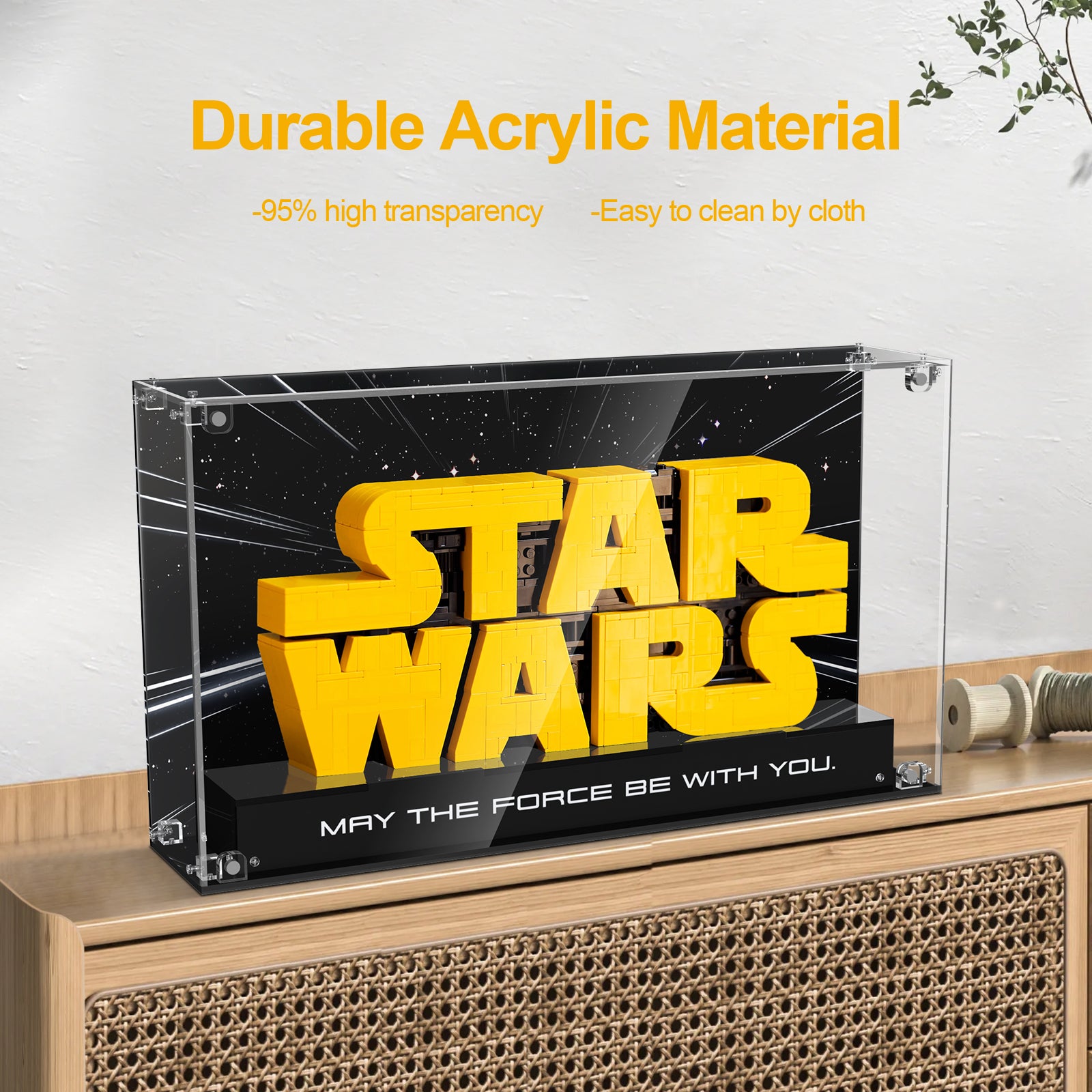 【Acrylic Display Case】for Lego Star Wars 75407 Brick-Built Star Wars Logo (ONLY Box, NOT Model)