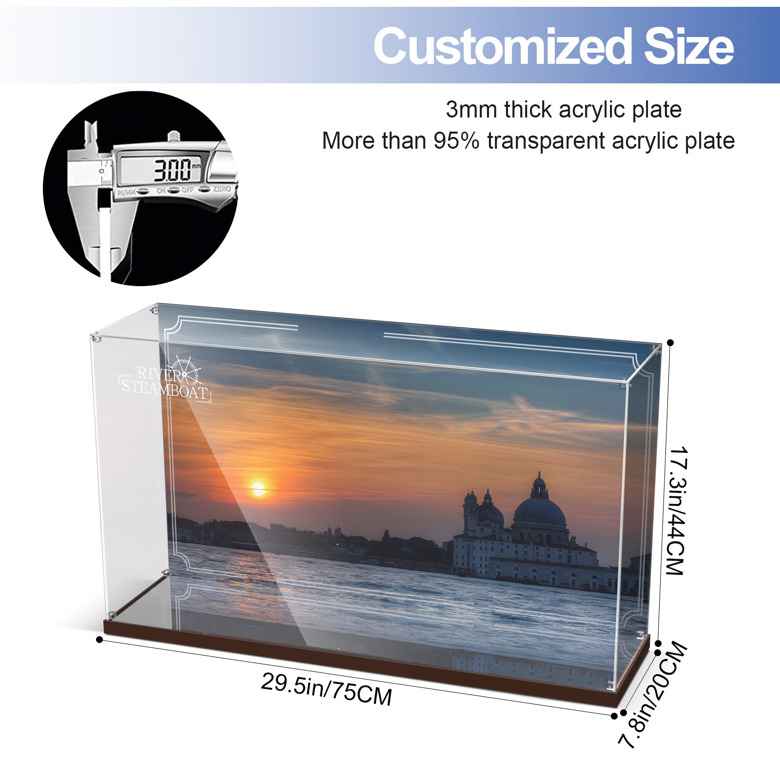 Acrylic Display Case for Lego River Steamboat Model Building Set 21356 (Box Only, No Model) (Box Only, No Model)