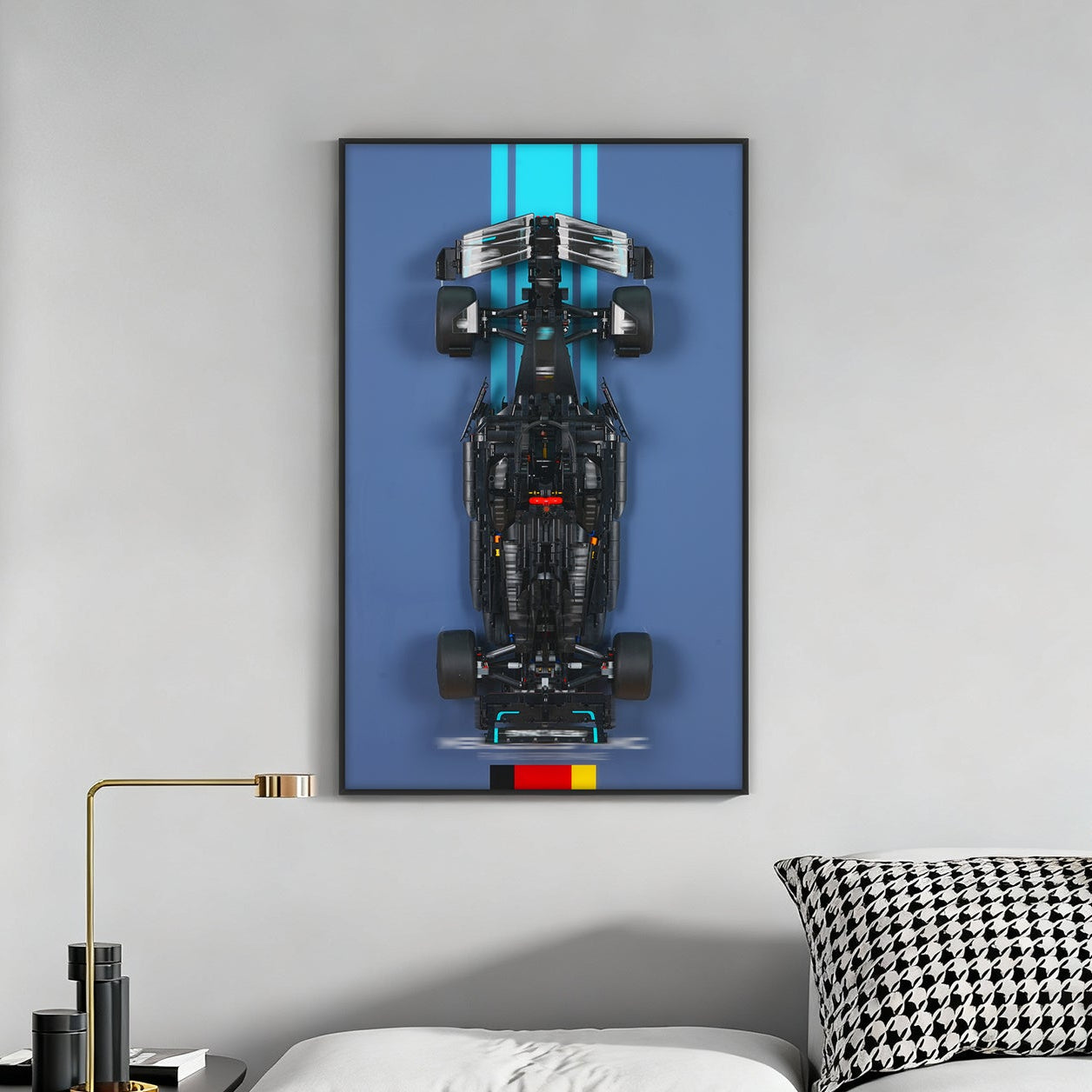 LED Light acrylic Display Wall Mount for LEGO® 42171 Technic W14 E Performance F1 Car (LEGO® Set NOT Include)