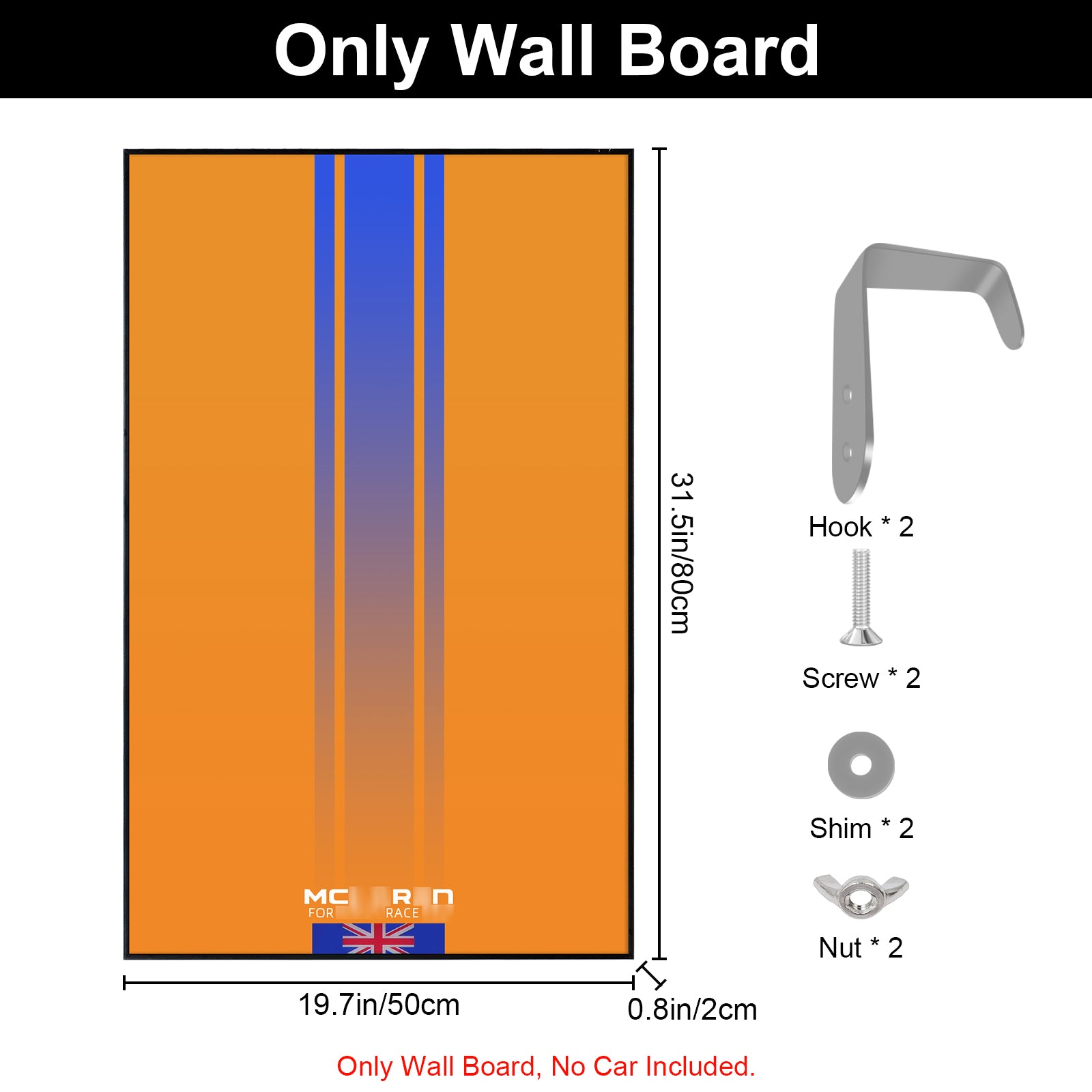 Display Wall Mount for Lego 42141 Technic McLaren Formula 1 2022 Replica Race Car&nbsp;(Lego Set Not Included)