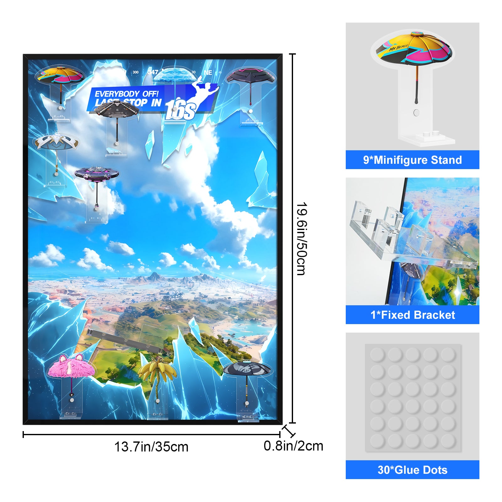 Acrylic Display Wall Mount for LEGO® Fortnite 77073 Battle Bus (LEGO® Set NOT Included/USA CLEARANCE SALE)