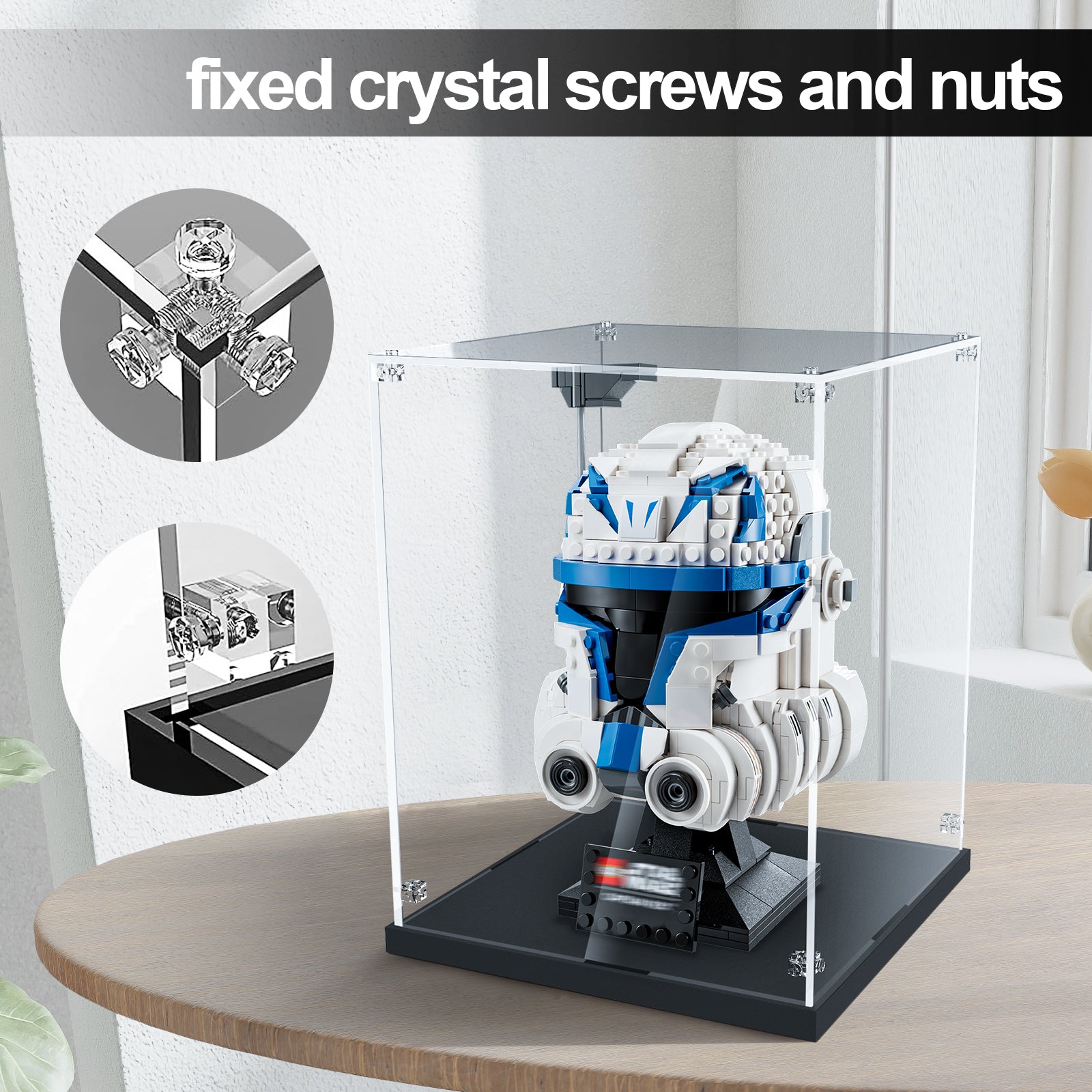 Universal Acrylic Display Case for Lego Star Wars Helmet (Lego Set NOT include)