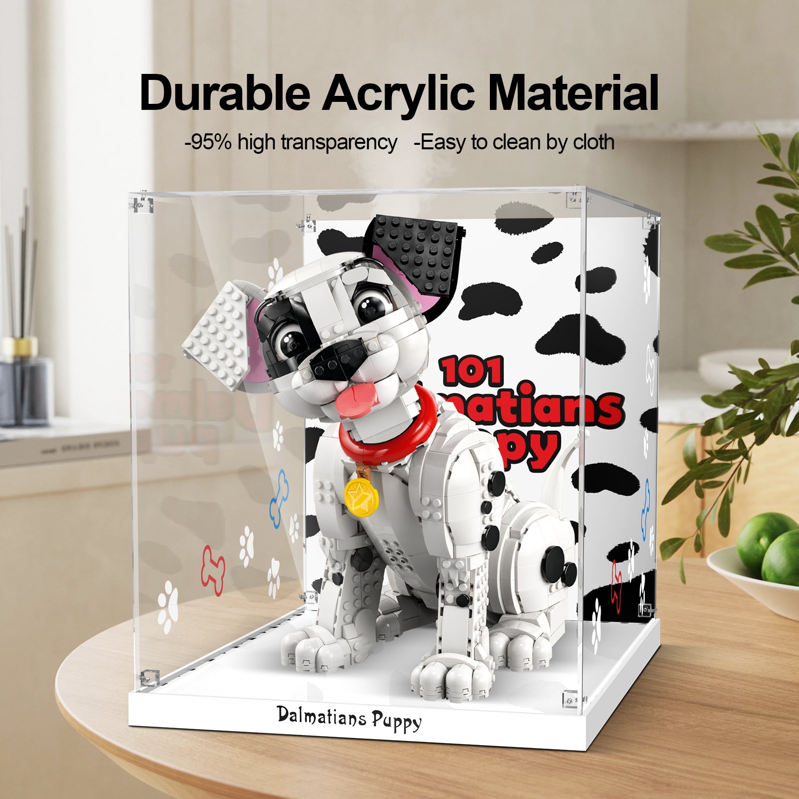 Acrylic Display Case for Lego 43269 Disney 101 Dalmatians Puppy (Lego Set Not Included)
