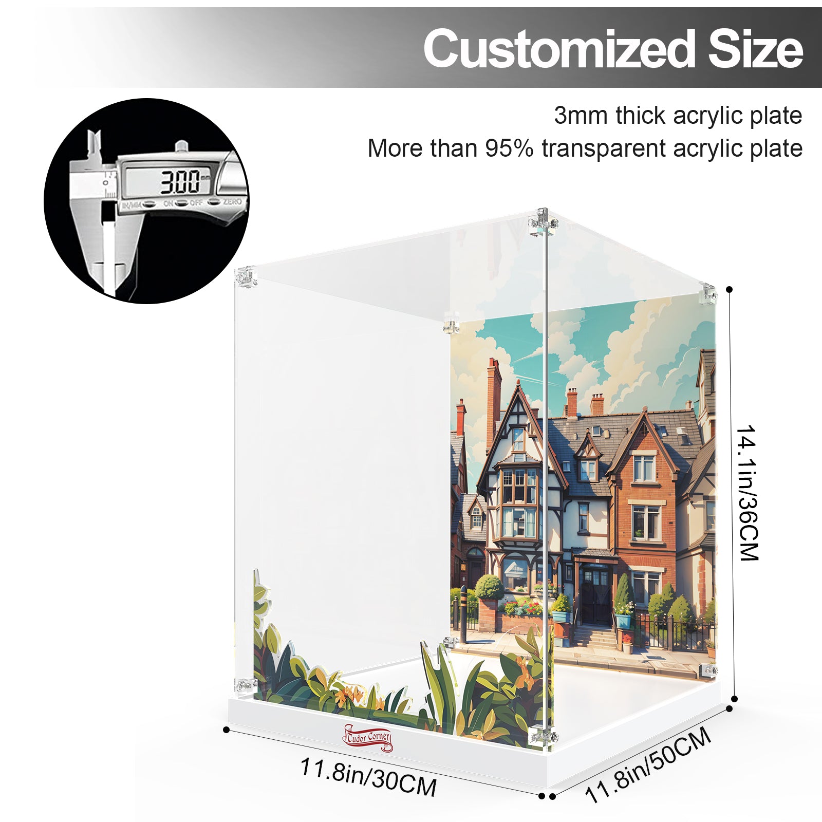 Acrylic Display Case for Lego 10350 Tudor Corner Building Set (Lego Set Not Included)