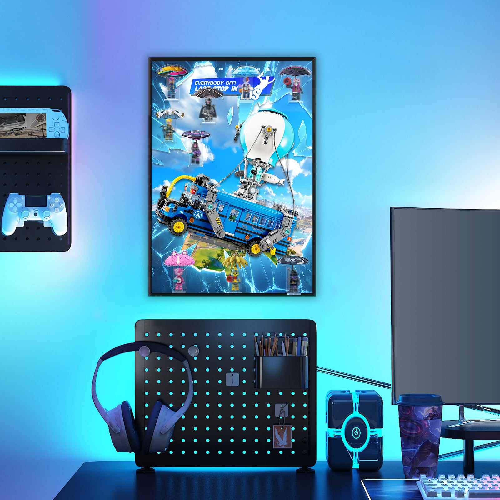 Acrylic Display Wall Mount for LEGO® Fortnite 77073 Battle Bus (LEGO® Set NOT Included/USA CLEARANCE SALE)