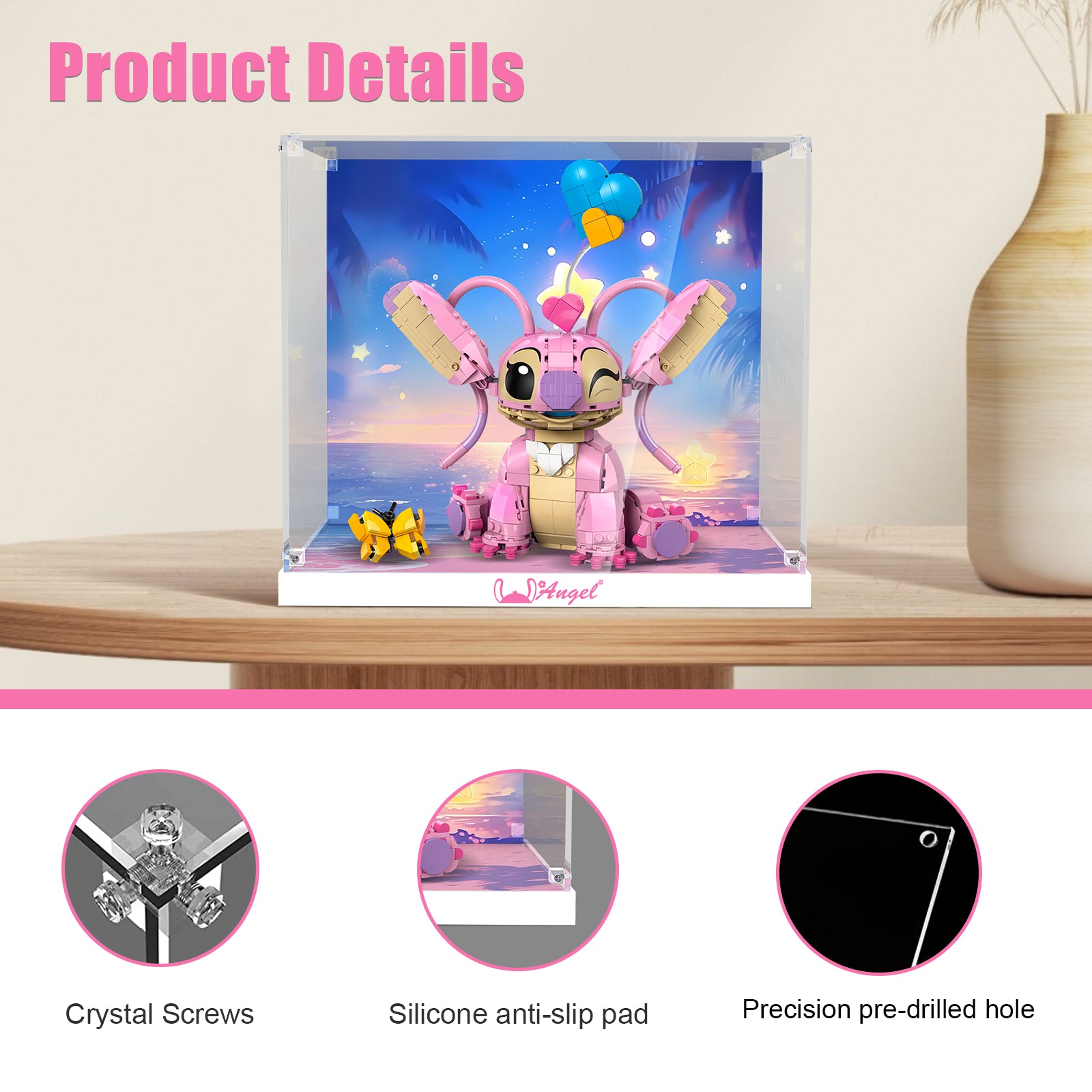 Acrylic Display Case for Lego Disney Angel Lilo & Stitch Kids Toy 43257(Box Only, No Model)
