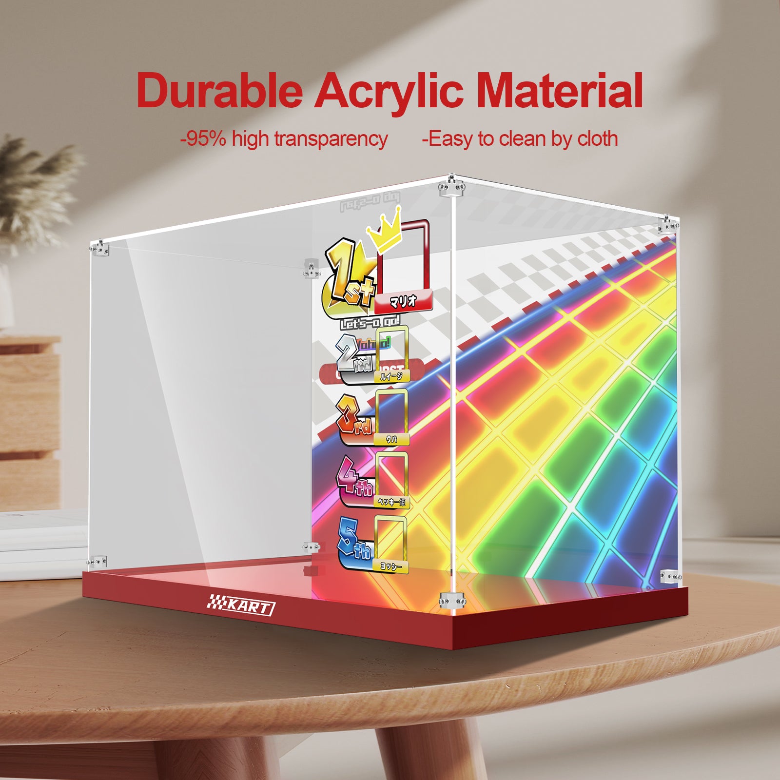 Acrylic Display Case for Lego 72037 Mario Kart – Mario & Standard Kart (Lego Set NOT Include)