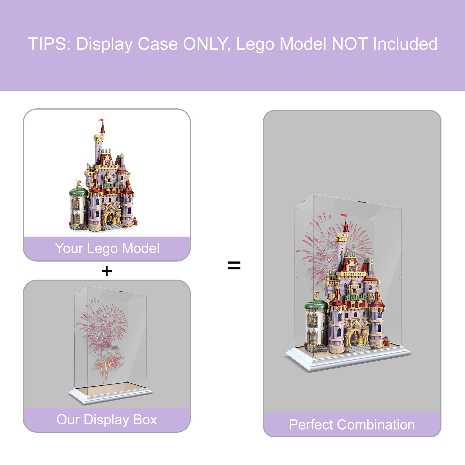 Acrylic Display Case for Lego Beauty and The Beast Castle Building Set 43263 (Box Only, No Model) (Box Only, No Model)