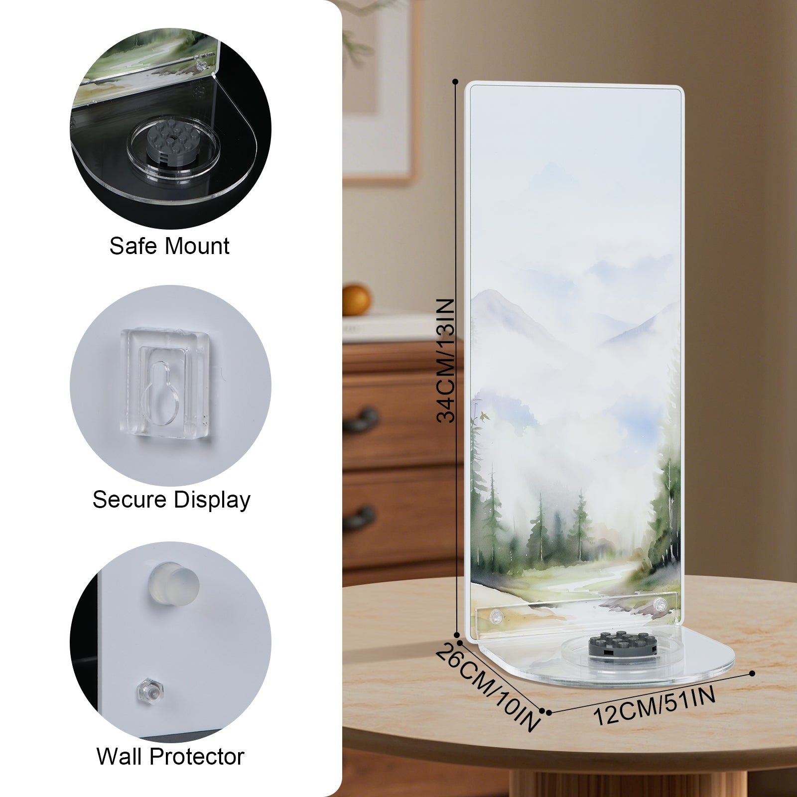 Acrylic Display Wall Mount for Lego Botanical Collection 10343/10344/10368/10369 (Lego Set Not Included)