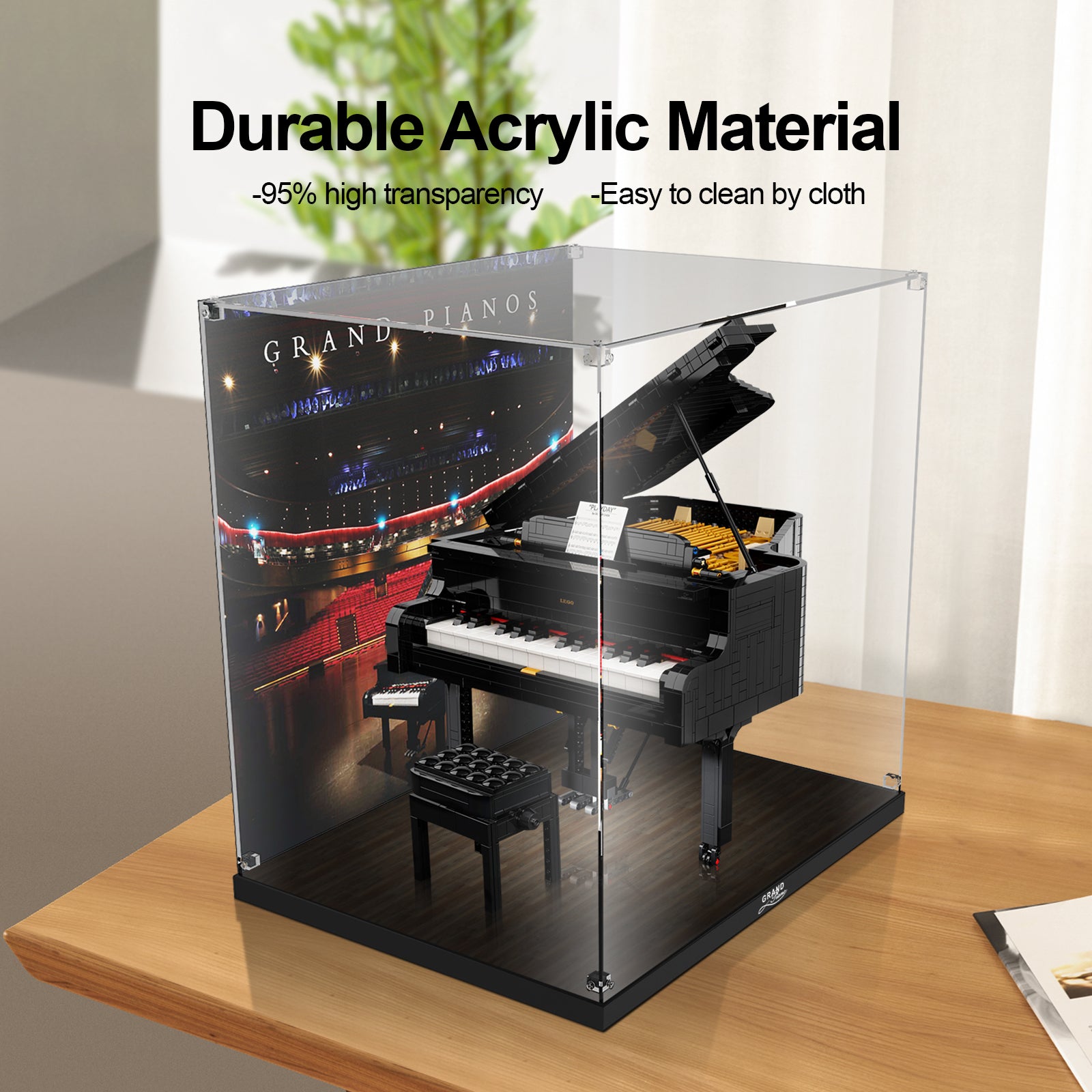 Acrylic Display Case for Lego Ideas 21323 Grand Piano (Lego set Not included) Collector's Series