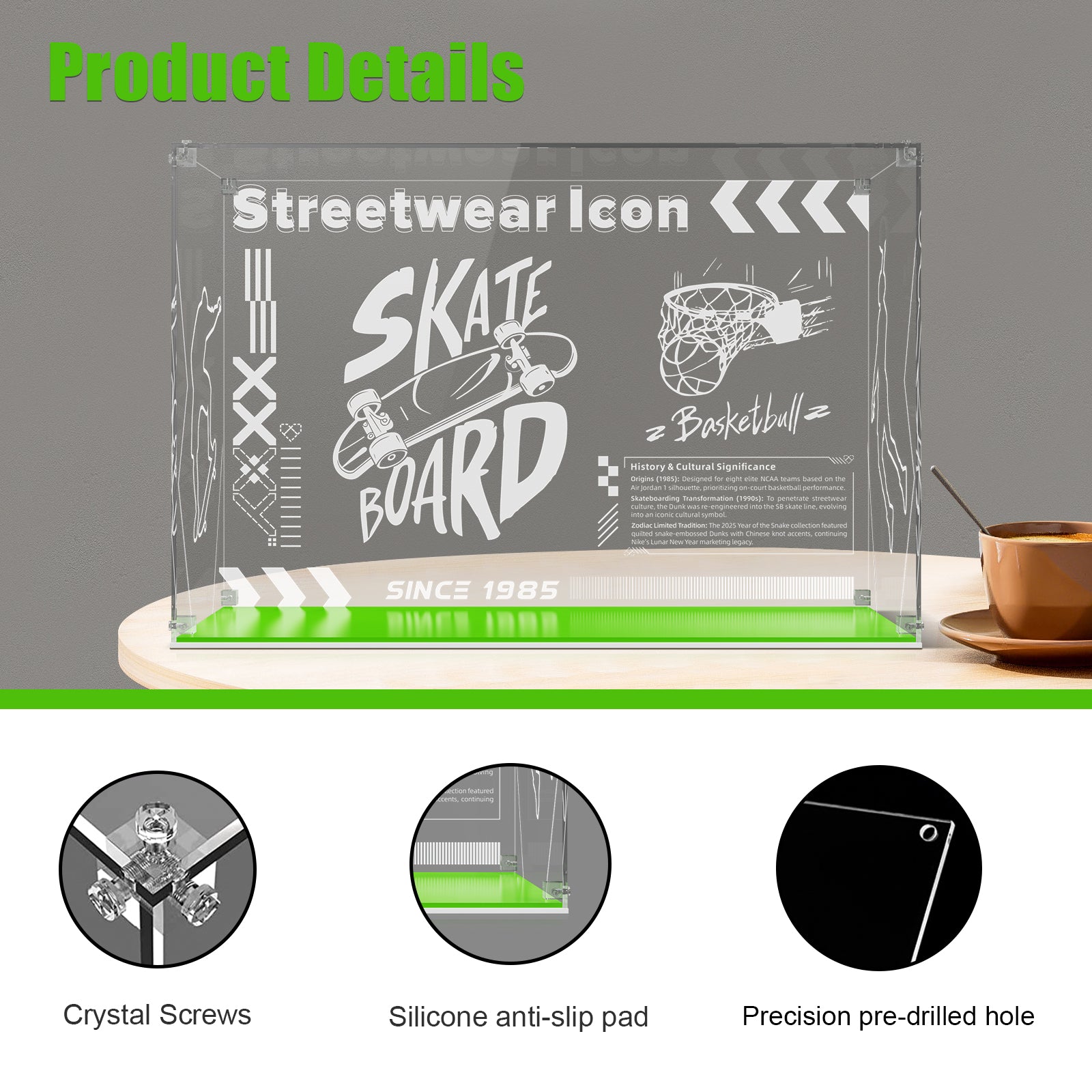 Acrylic Display Case for  Lego 43008 Set x Nike Dunk (Box Only, No Model)