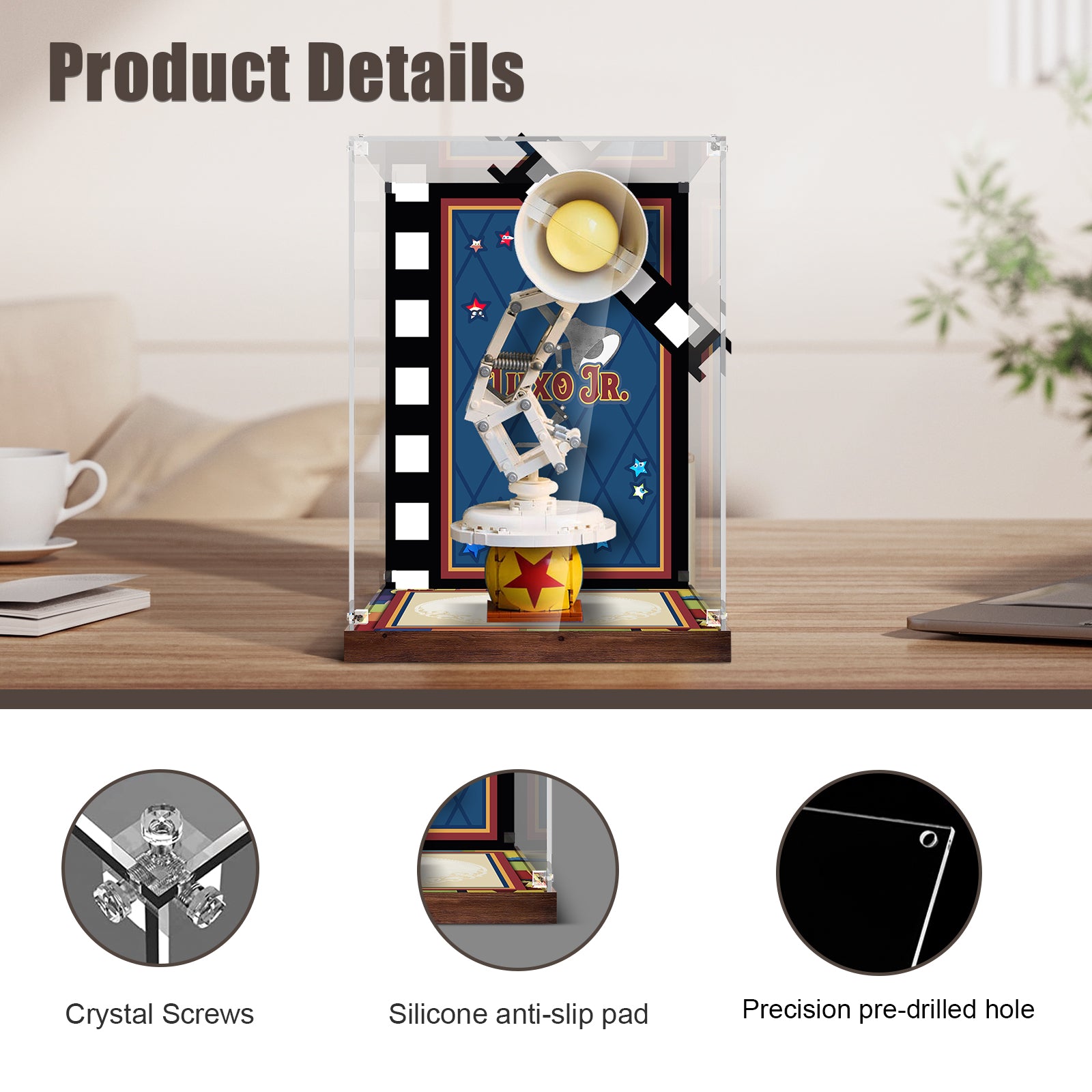 Acrylic Display Case for Lego 21357 Pixar Luxo Jr. Lamp (Lego Set Not Included)