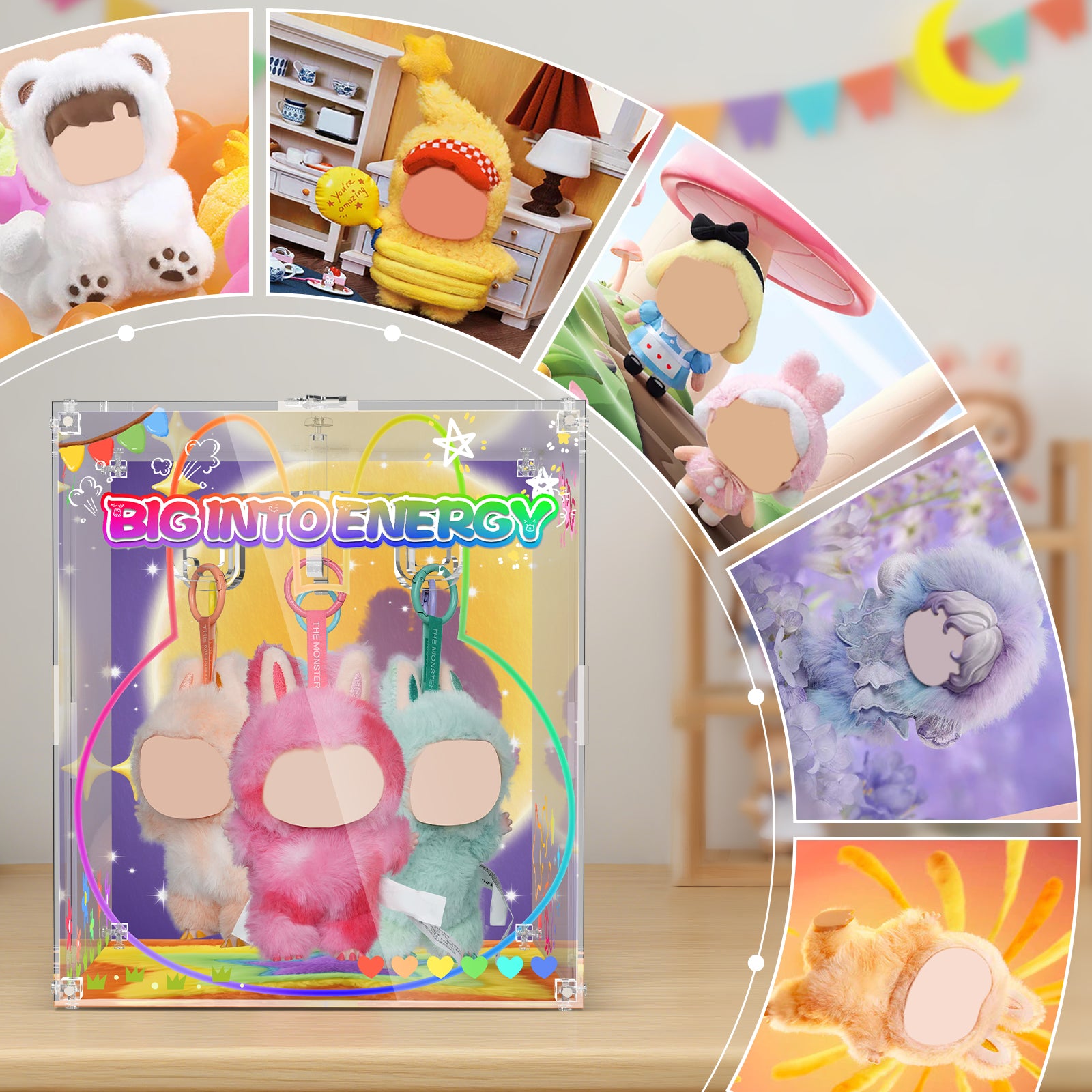 Acrylic Display Case for POP MART® Labubu Plush Doll (Model Not Included)