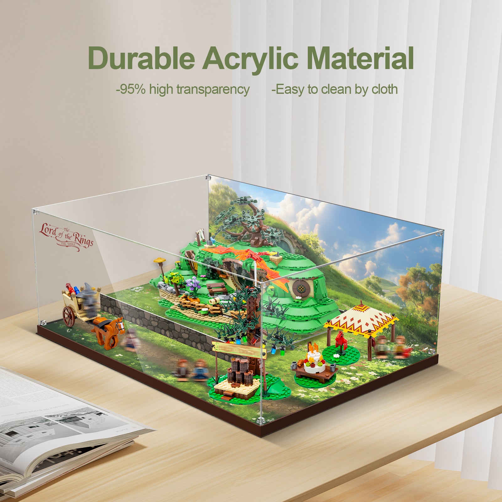 Acrylic Display Case for Lego 10354 The Lord of The Rings: The Shire (Lego Set Not Included)