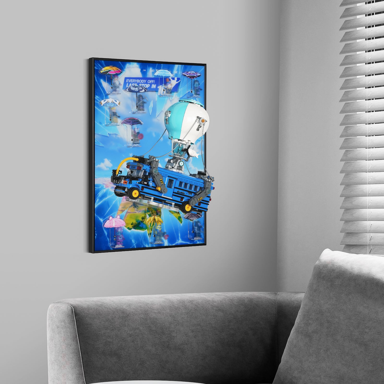 Acrylic Display Wall Mount for LEGO® Fortnite 77073 Battle Bus (LEGO® Set NOT Included/USA CLEARANCE SALE)