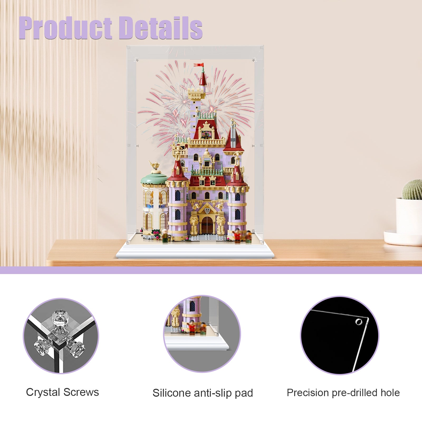 Acrylic Display Case for Lego Beauty and The Beast Castle Building Set 43263 (Box Only, No Model) (Box Only, No Model)