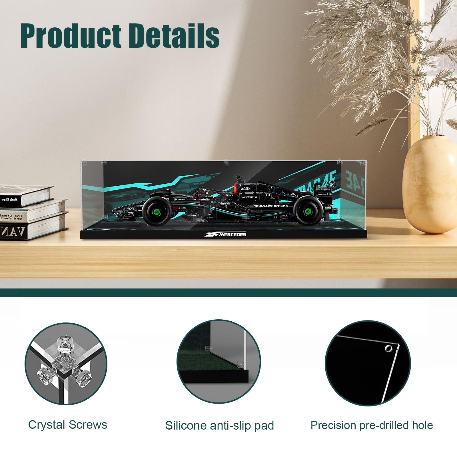 Acrylic Display Case for Lego 42171 Mercedes-AMG F1 W14 E Performance Race Car (Lego Set Not Included)