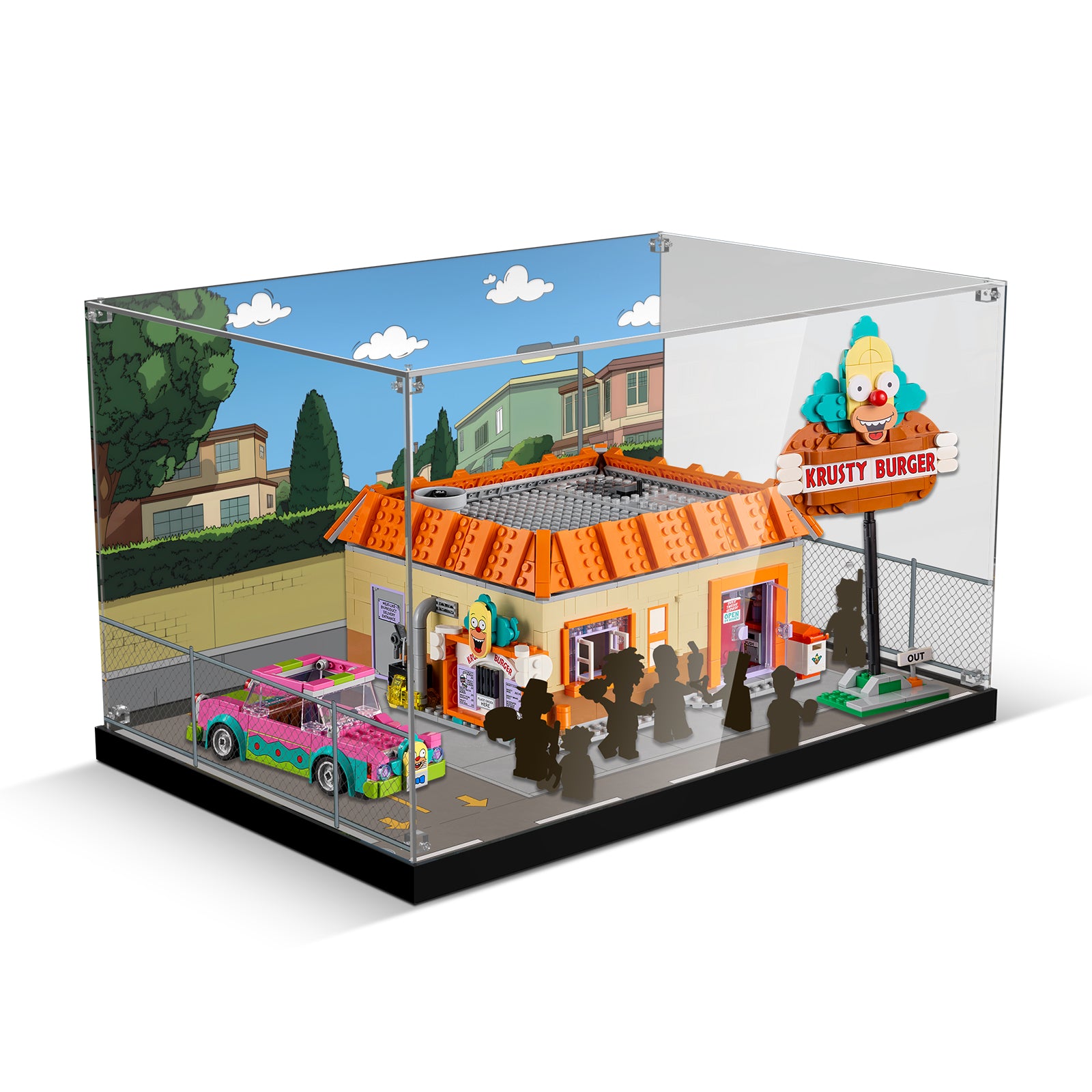 Acrylic Display Case for Lego 10352 The Simpsons: Krusty Burger (Lego Set Not Included)