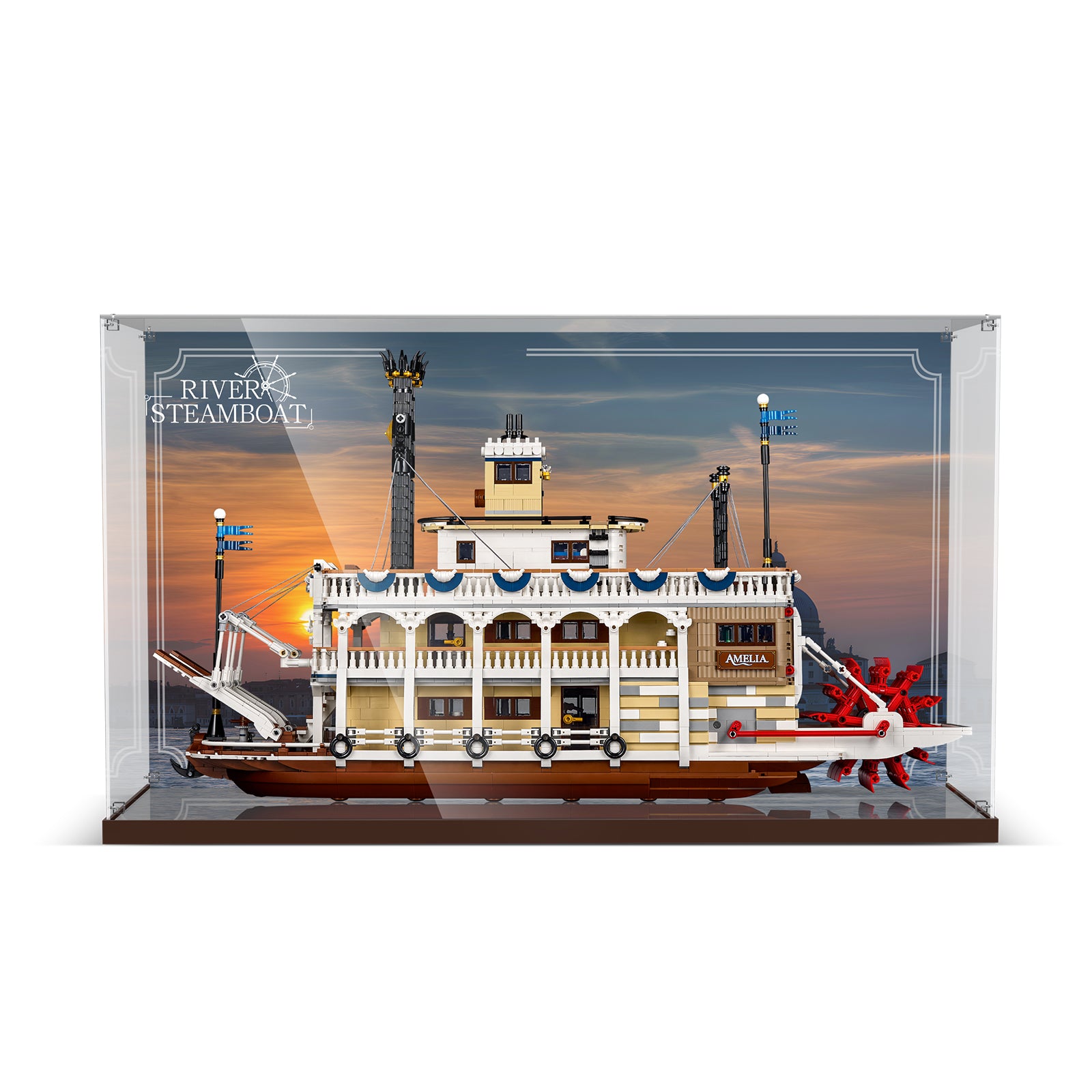 Acrylic Display Case for Lego River Steamboat Model Building Set 21356 (Box Only, No Model) (Box Only, No Model)