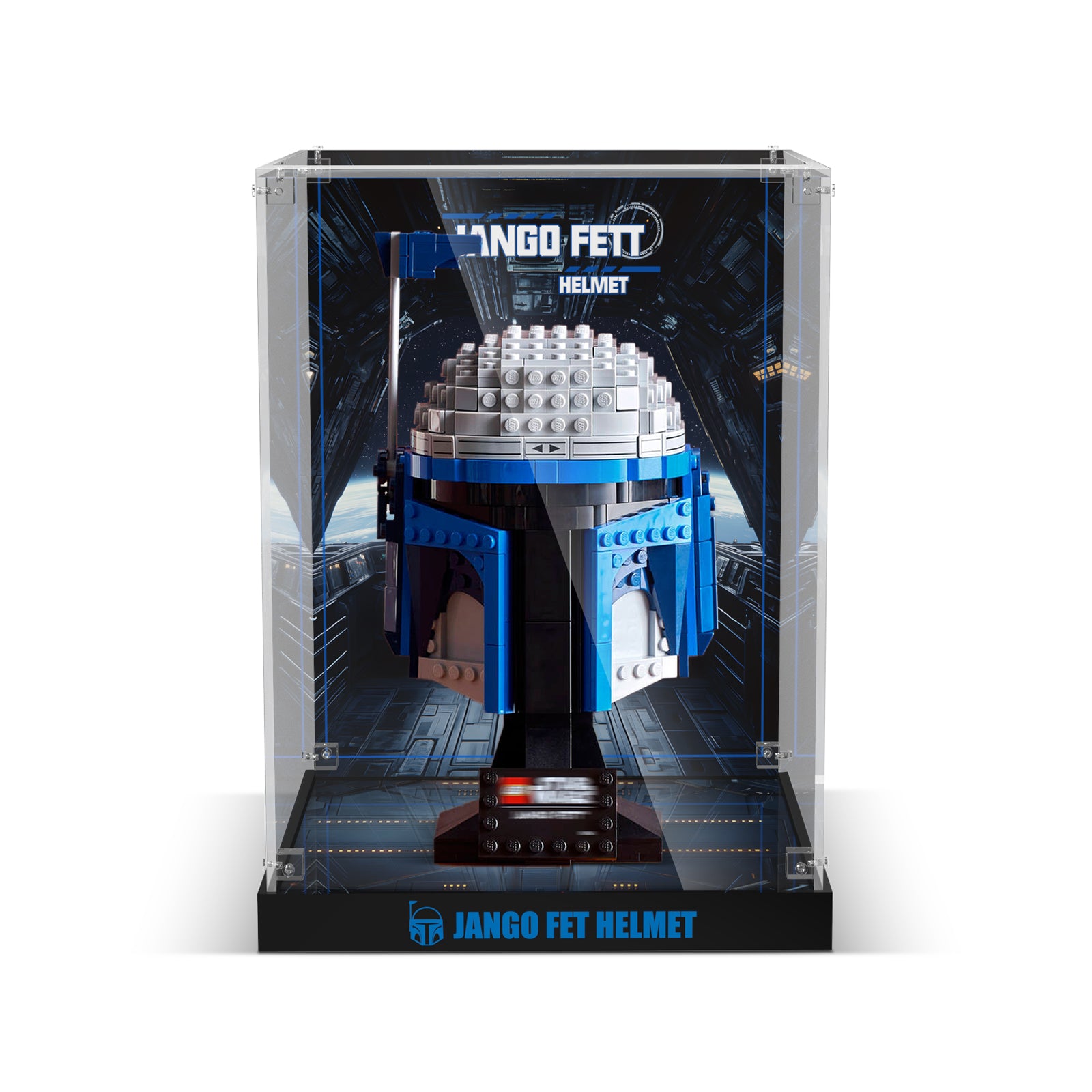 Acrylic Display Case for Lego 75408 Jango Fett Helmet Building Set (Lego Set Not Included)