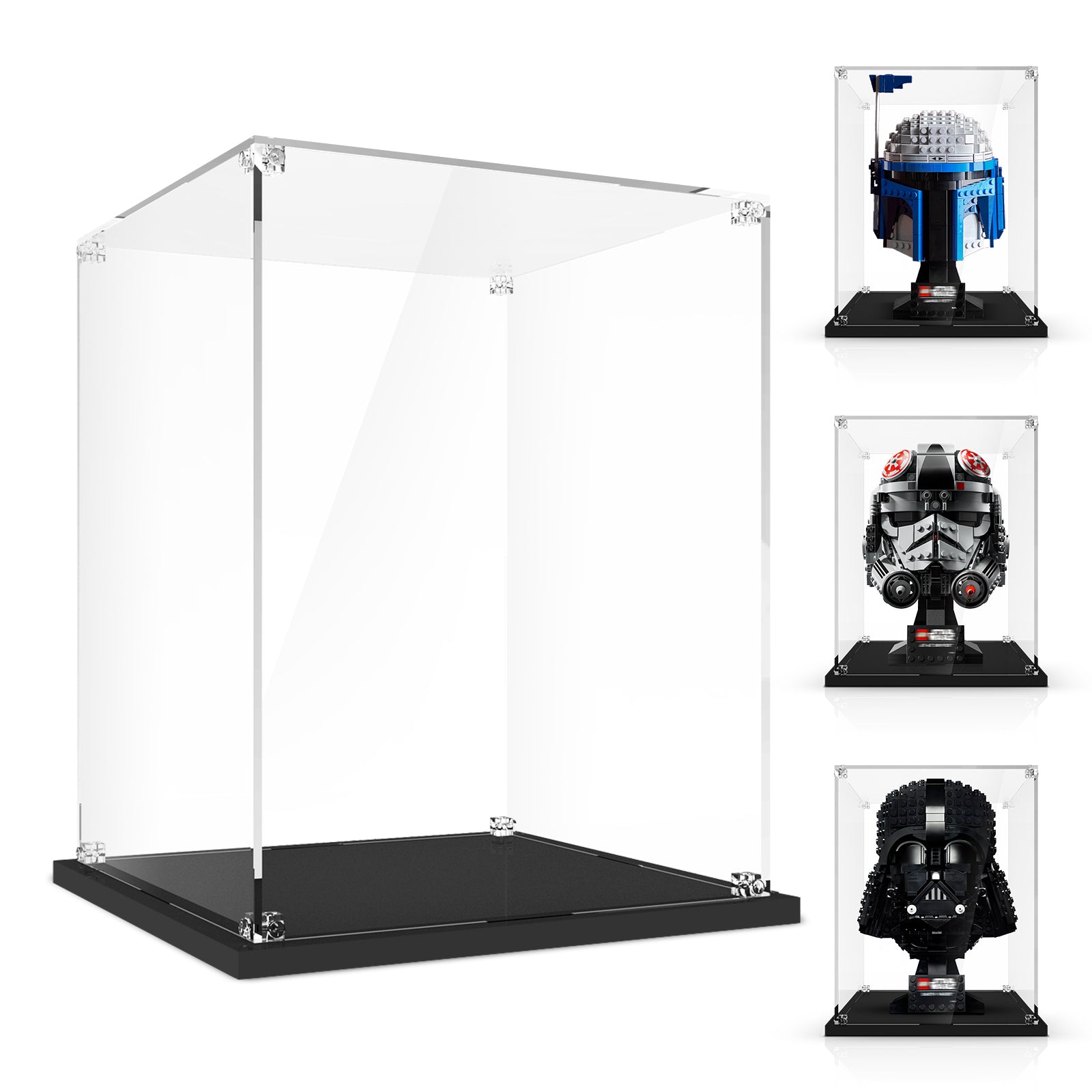 Universal Acrylic Display Case for Lego Star Wars Helmet (Lego Set NOT include)