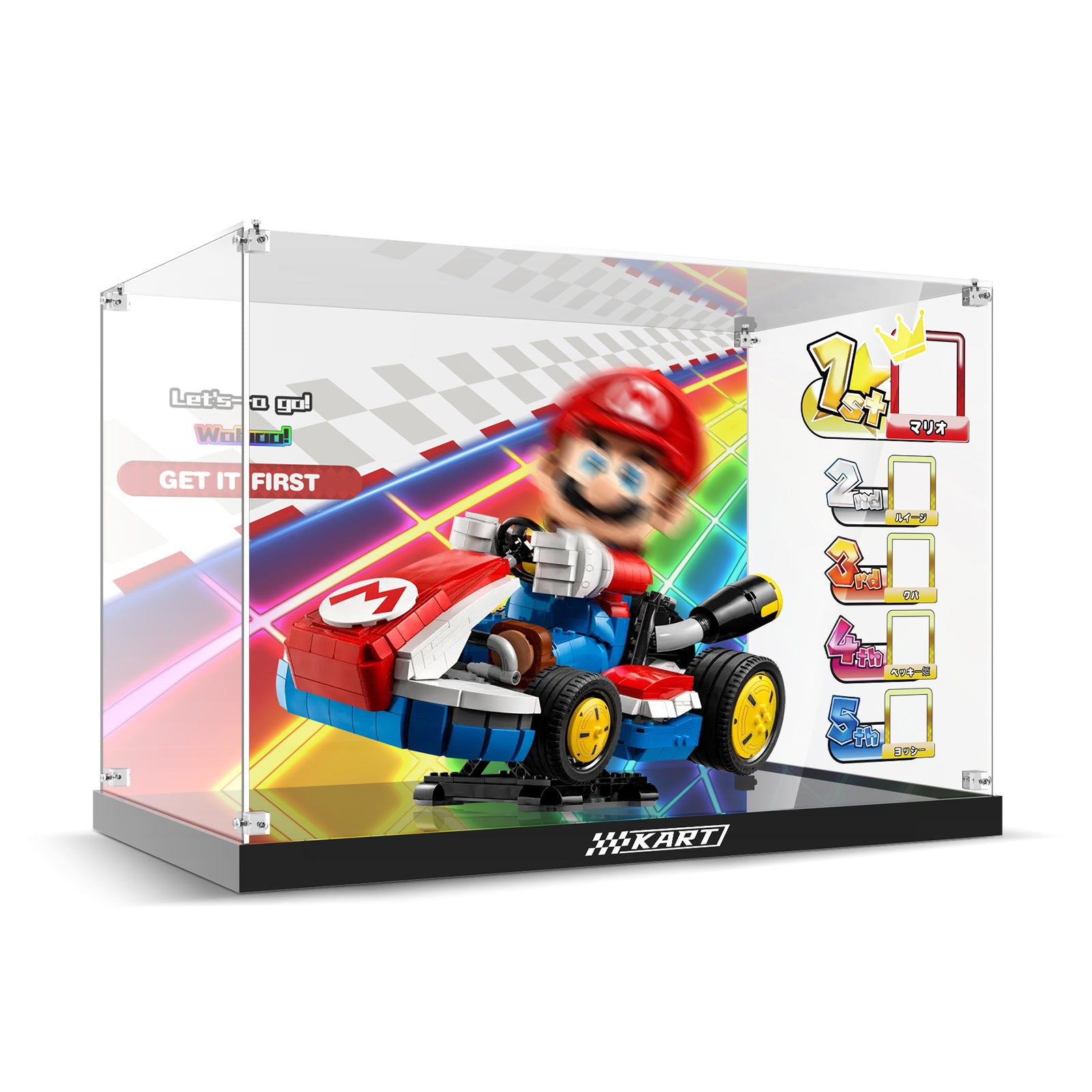 Acrylic Display Case for Lego 72037 Mario Kart – Mario & Standard Kart (Lego Set NOT Include)