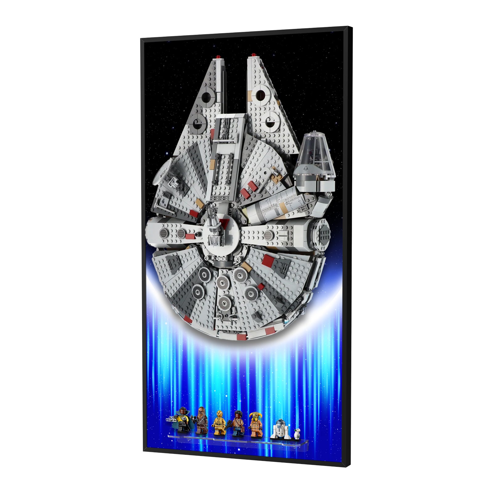 Display Wall Mount for Lego 75257/75389  Star Wars Millennium Falcon/Dark Falcon (1353 Pieces) (Lego set Not Included)