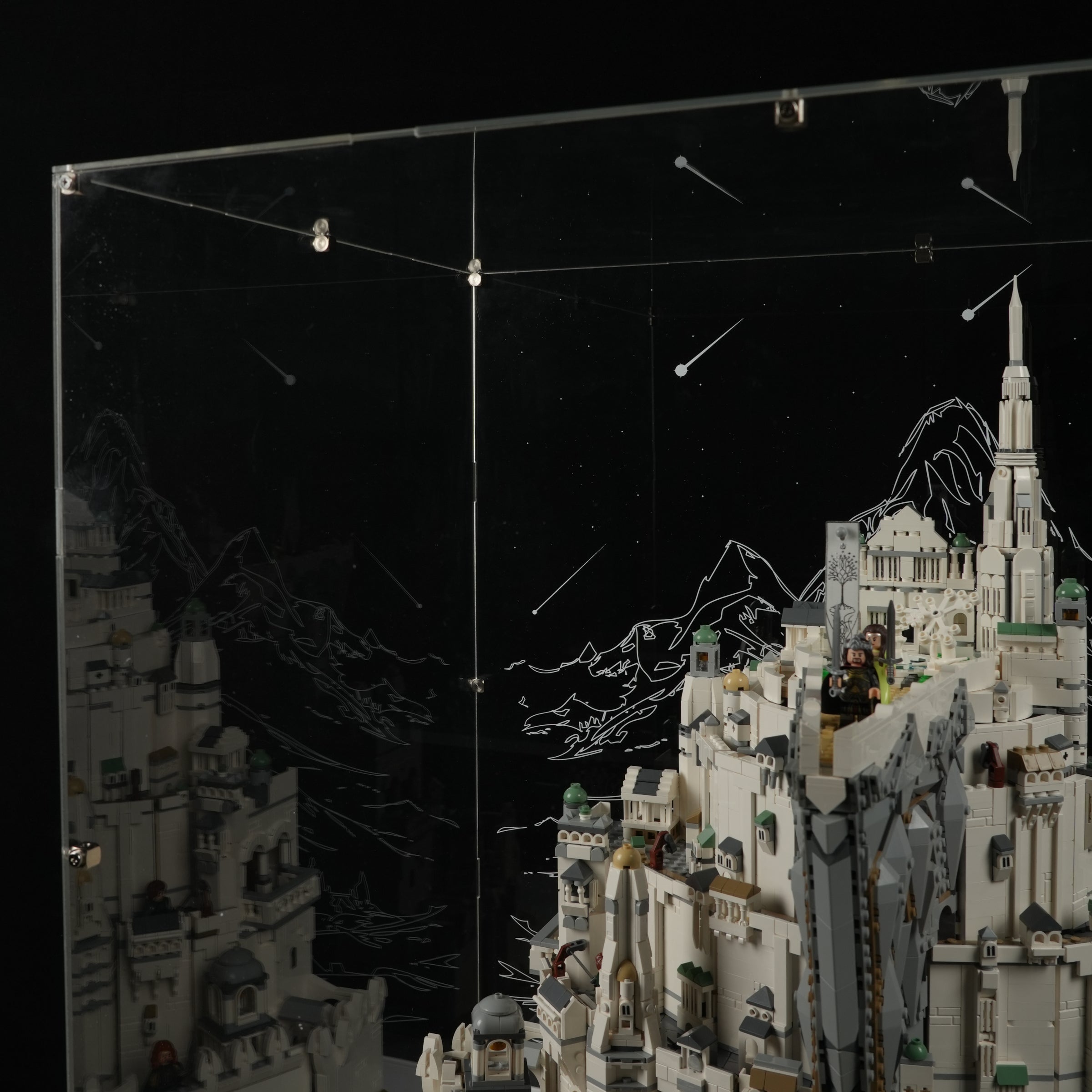 LED Light Acrylic Display Case for LEGO® Icons 11377 The Lord of the Rings: Minas Tirith™ (LEGO® Set NOT Include)