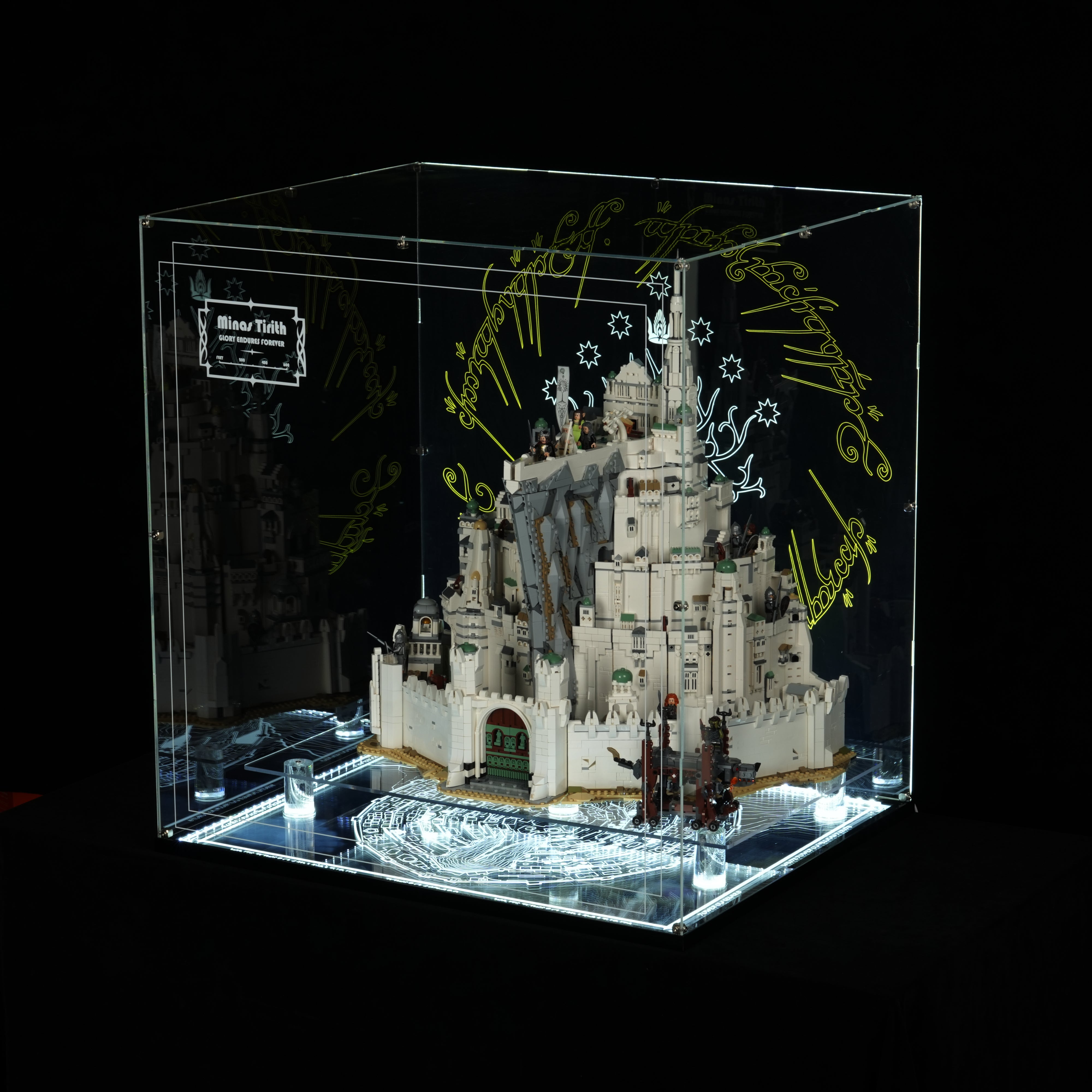 LED Light Acrylic Display Case for LEGO® Icons 11377 The Lord of the Rings: Minas Tirith™ (LEGO® Set NOT Include)