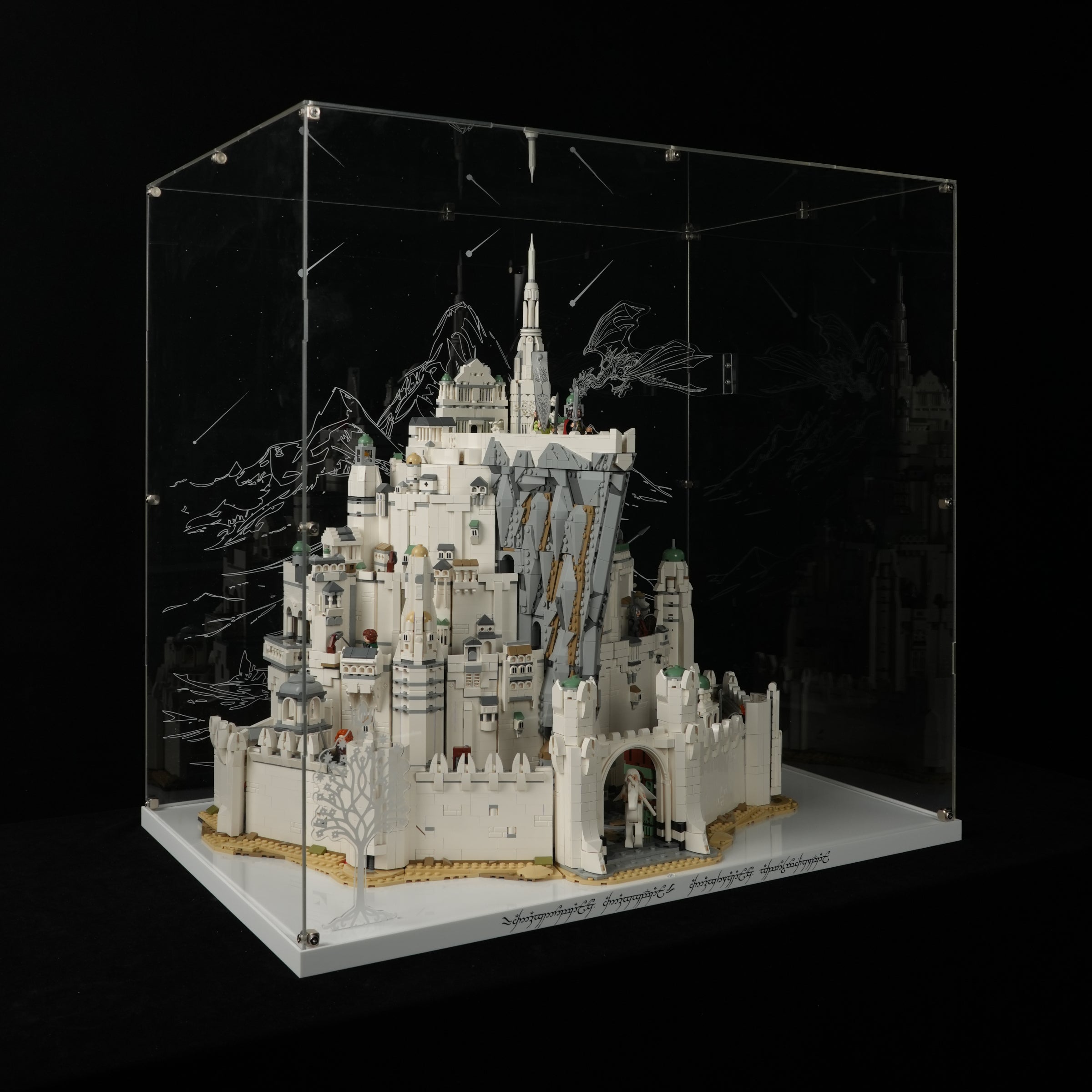 LED Light Acrylic Display Case for LEGO® Icons 11377 The Lord of the Rings: Minas Tirith™ (LEGO® Set NOT Include)