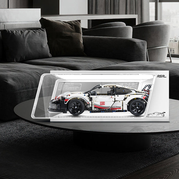 Crazy Designer Collection - LED Acrylic Display Case for LEGO® Technic 42096 Porsche 911 RSR (Lego Set Not Included)
