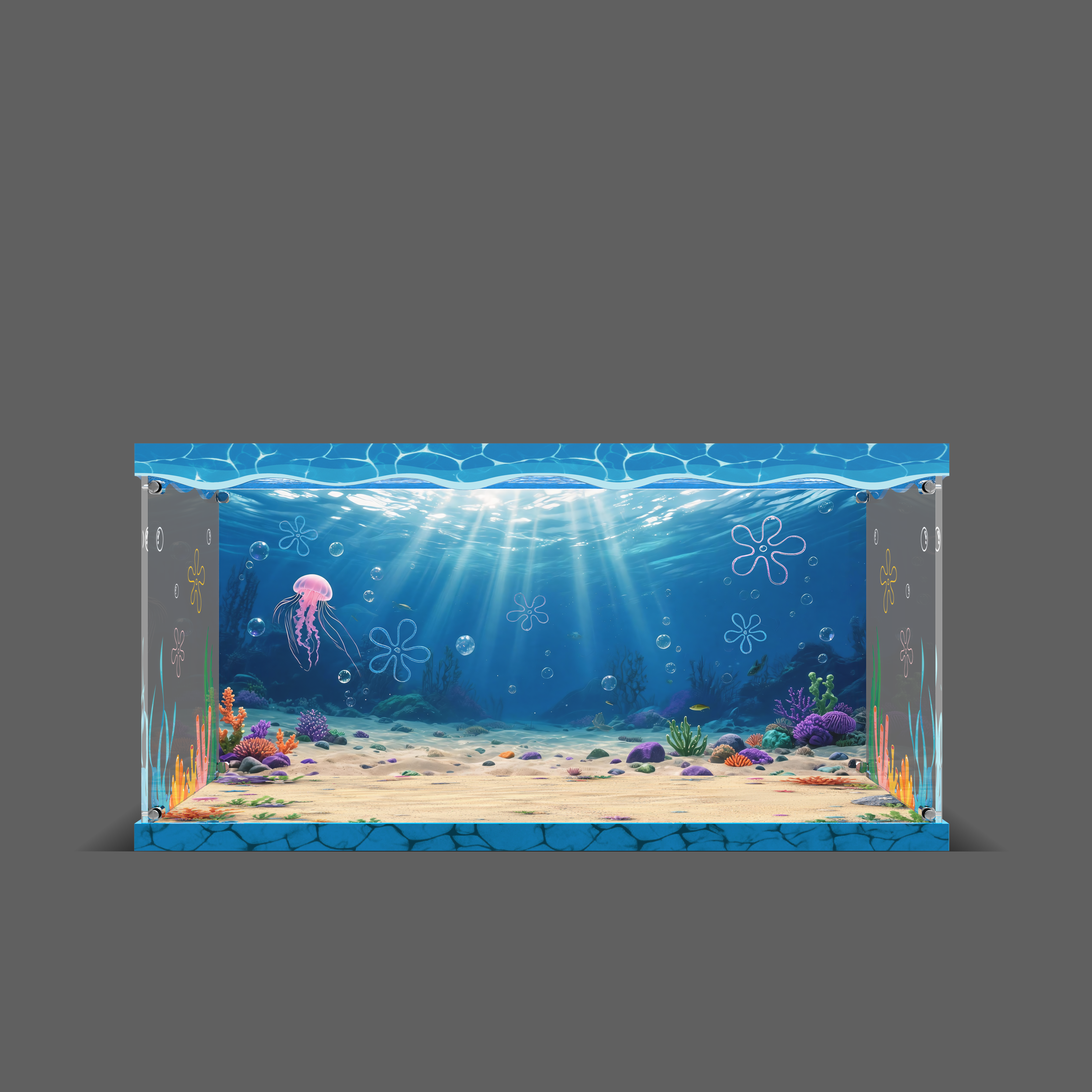 LED Light Acrylic Display Case for LEGO® Icons 11386 SpongeBob SquarePants: Bikini Bottom (LEGO® Set Not Included).