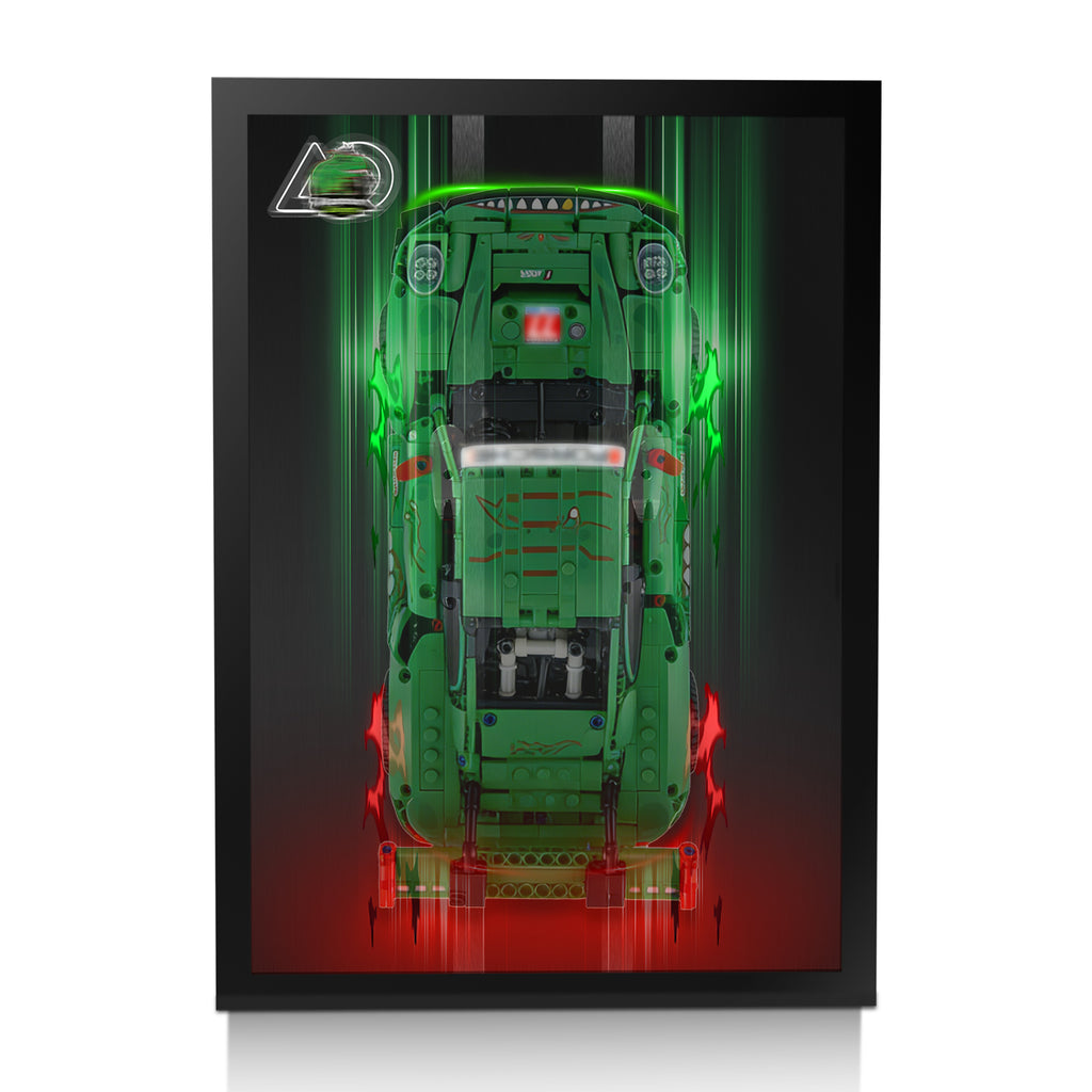 42224c Acrylic Display Wall Mount For LEGO® Technic™ 42224 Porsche 911 GT3 R