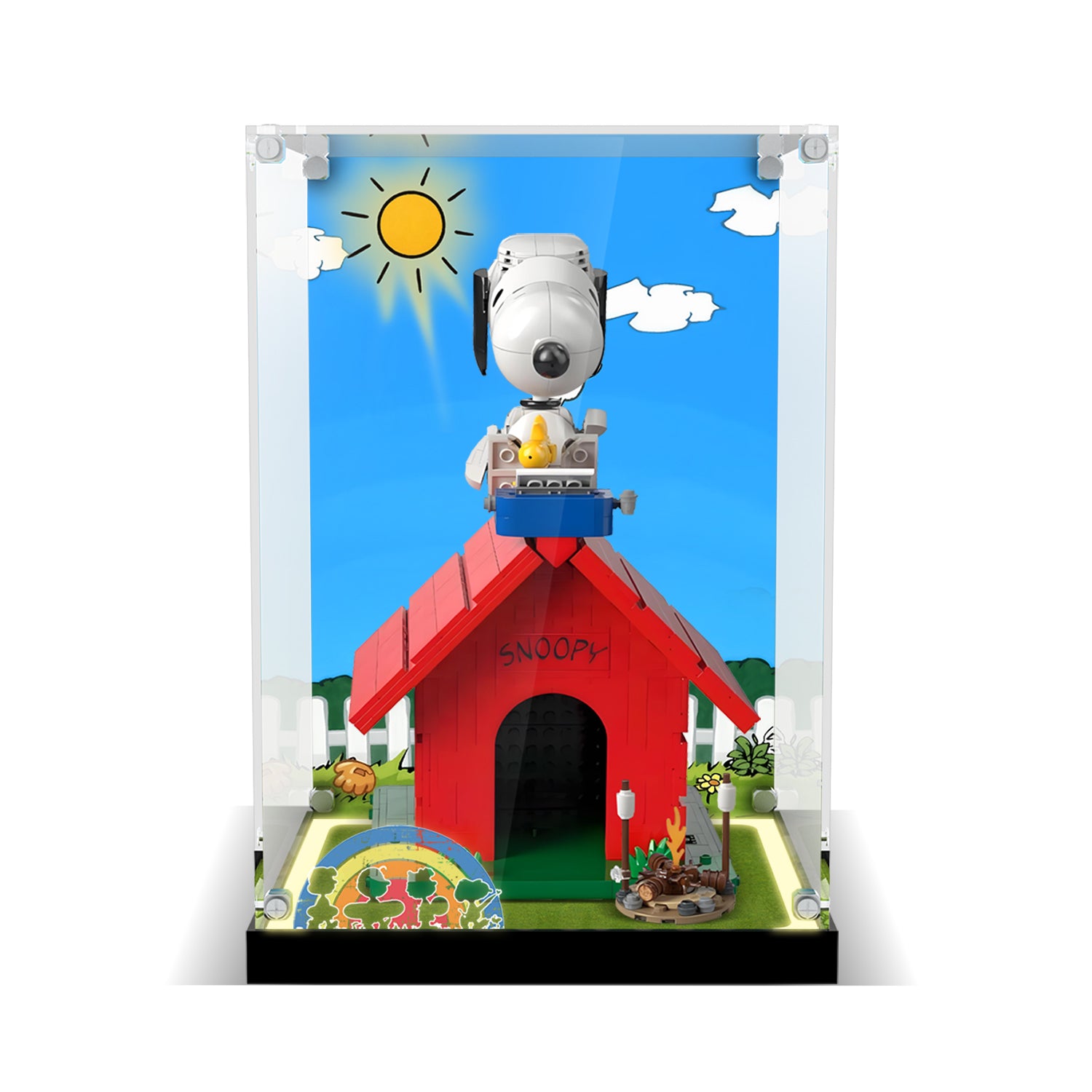 LED Light Acrylic Display Case for LEGO® Ideas 21368 Peanuts: Snoopy's Doghouse (LEGO® Set NOT Include)