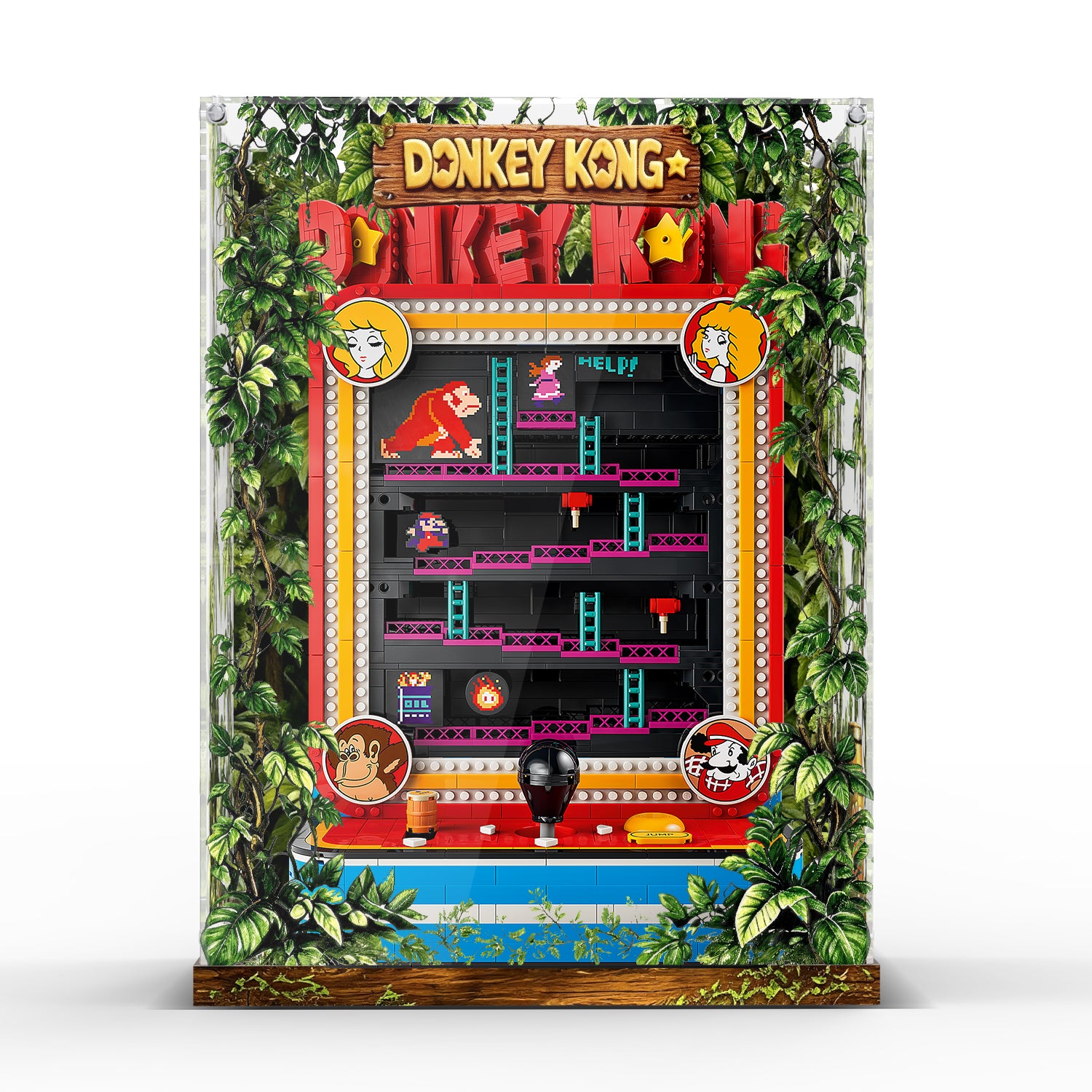 Acrylic Display Case for LEGO® Super Mario™ 72051 Donkey Kong™ Arcade (LEGO® Set Not Included)