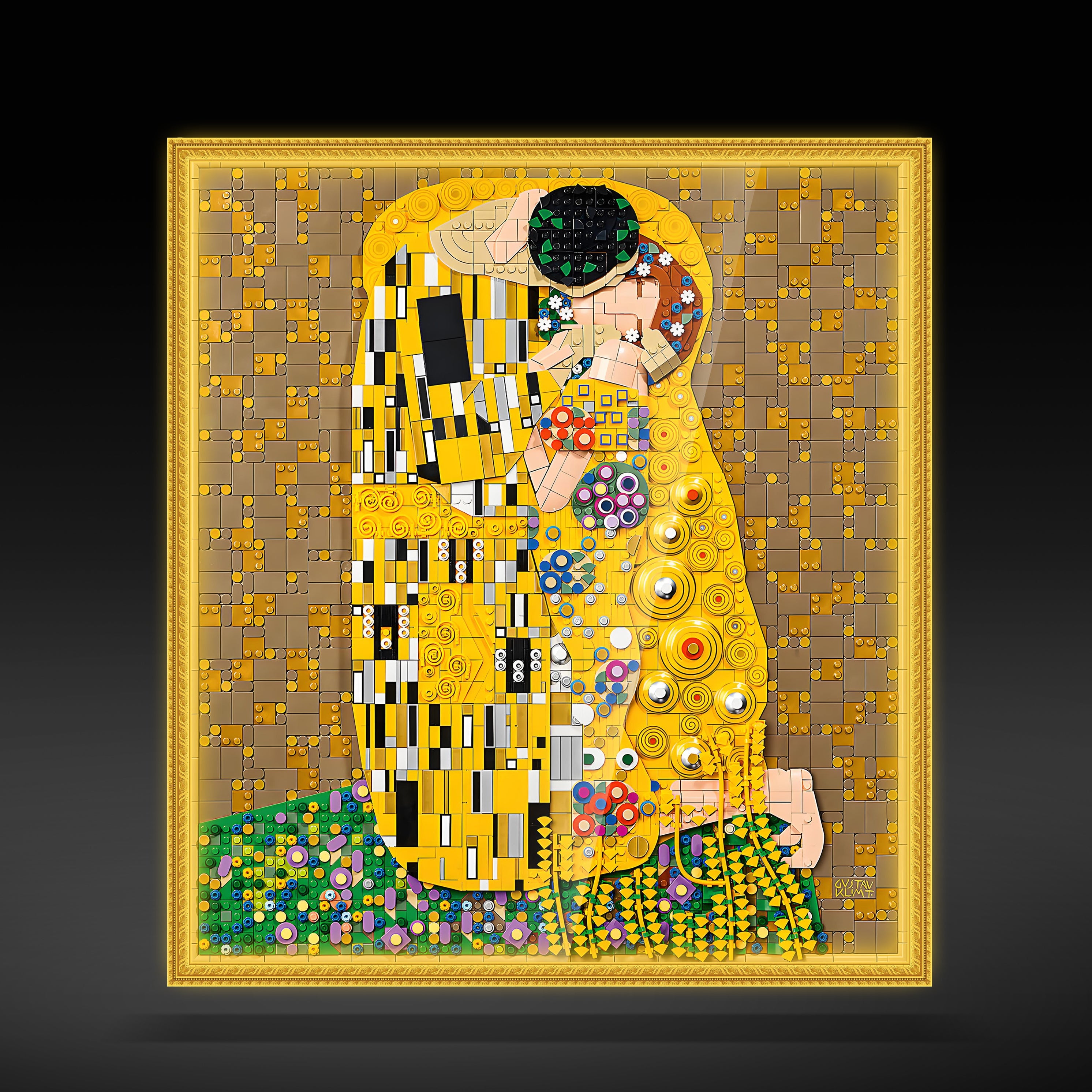 LED Acrylic Display Wall Mount for LEGO® Art 31221 Gustav Klimt – The Kiss (LEGO® Set NOT Included)