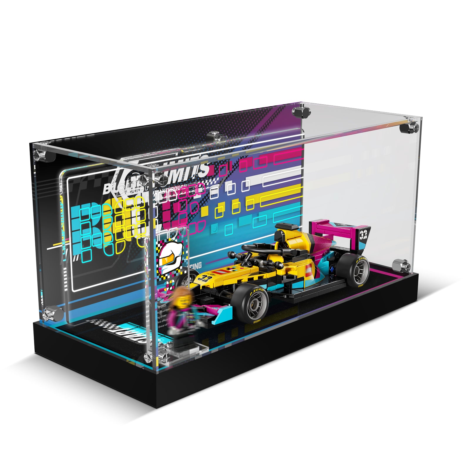 LED Light Acrylic Display Case for LEGO® Speed Champions 77258 F1 ACADEMY™ LEGO® Race Car