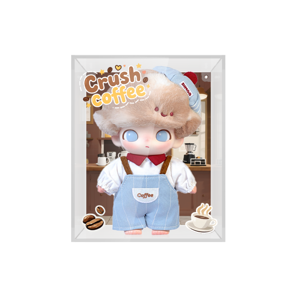 Acrylic Integrated Display Box for POP MART® DIMOO "Crush on Coffee Series" (Model Not Included).