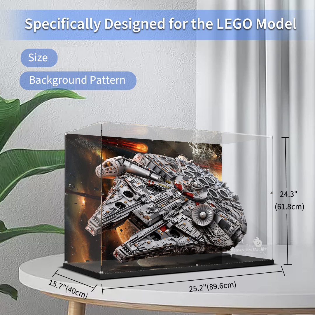 Acrylic Display Case for Lego Star Wars 75192 Millennium Falcon (Lego set NOT Included)