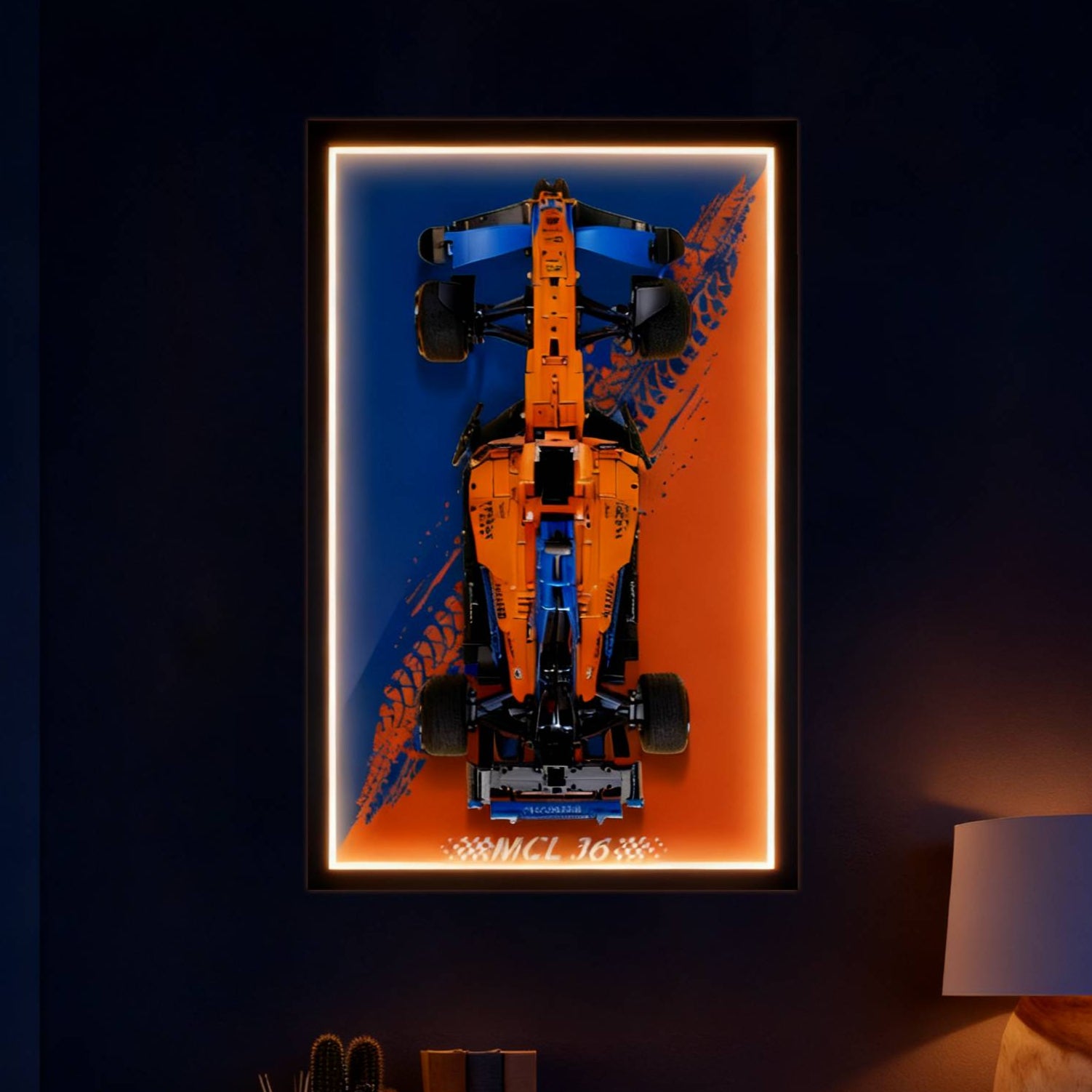 LED Light Display Wall Mount for Lego Technic 42141 McLaren F1 Car (Lego set Not Included) F1 Car