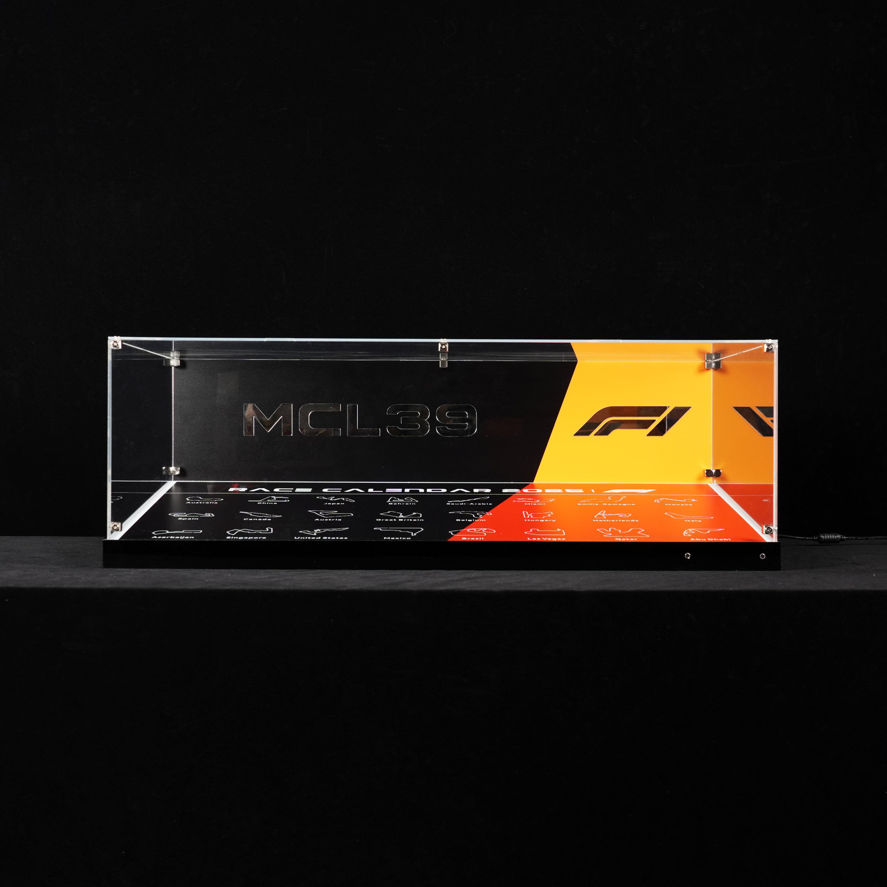 LED Light Acrylic Display Case for LEGO® Technic™ 42228 McLaren MCL39 F1 Car(LEGO® Set NOT Include)